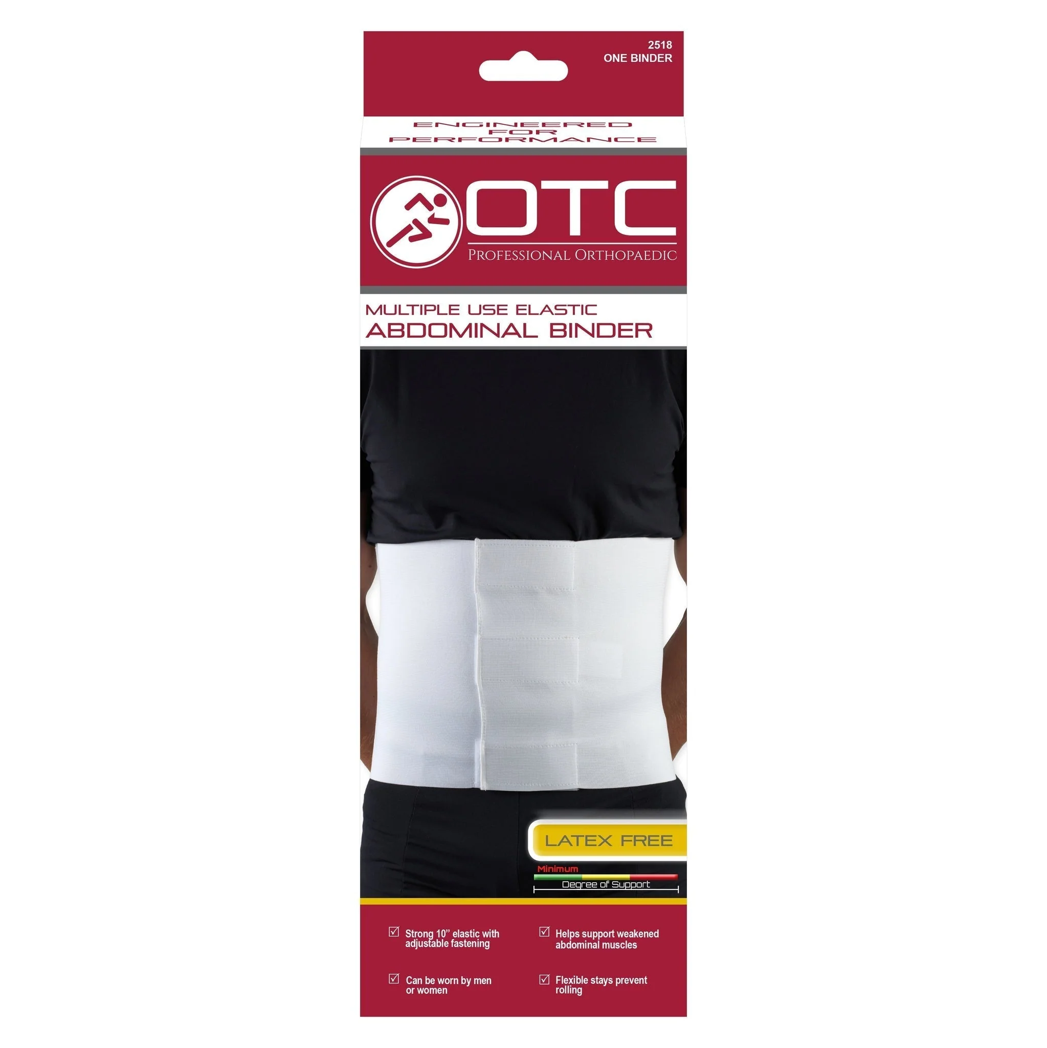 OTC - 10" Elastic Abdominal Binder White