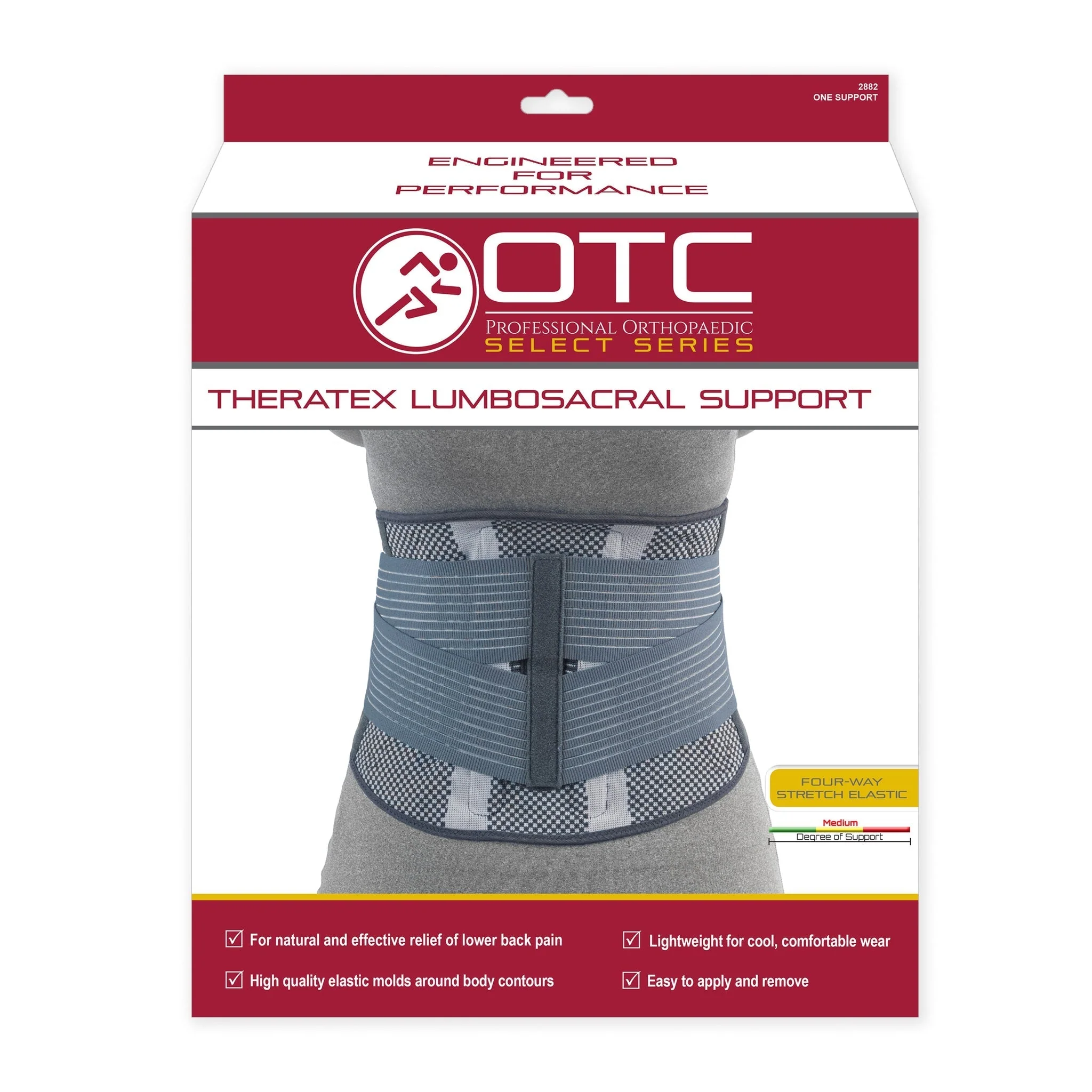 OTC - 10" Lumbosacral Support, Pattern Grey