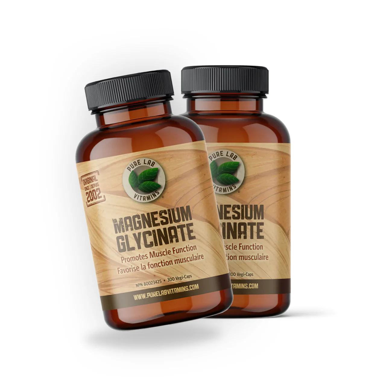 2-PACK! Pure Lab - Magnesium Glycinate | 300 Vegi-Caps