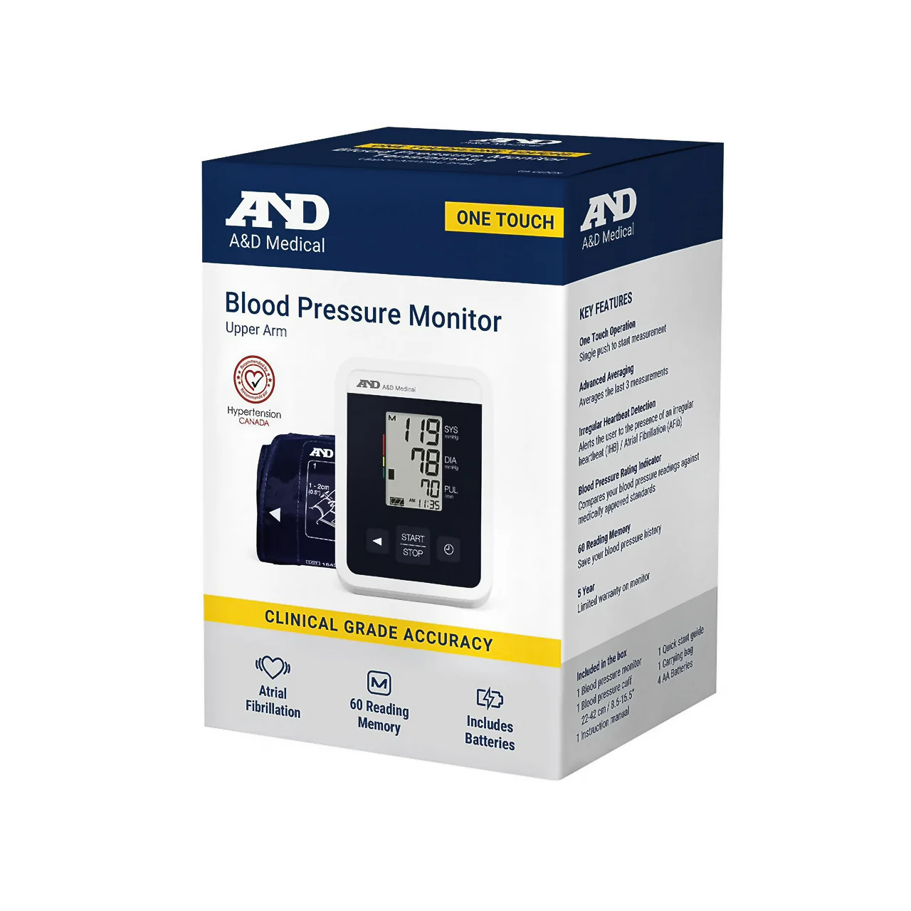 A&D Medical - One Touch Blood Pressure Monitor Upper Arm - Image 2