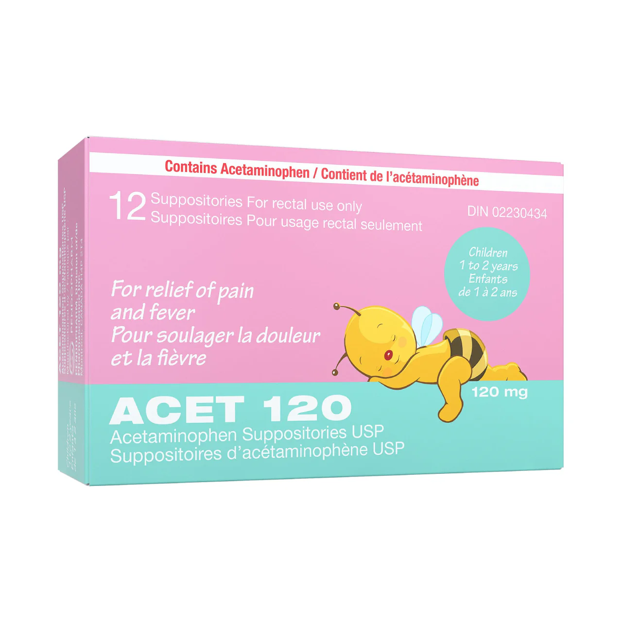 ACET - 120 Suppositories for Children 1 to 2 Years | 12 Suppositories