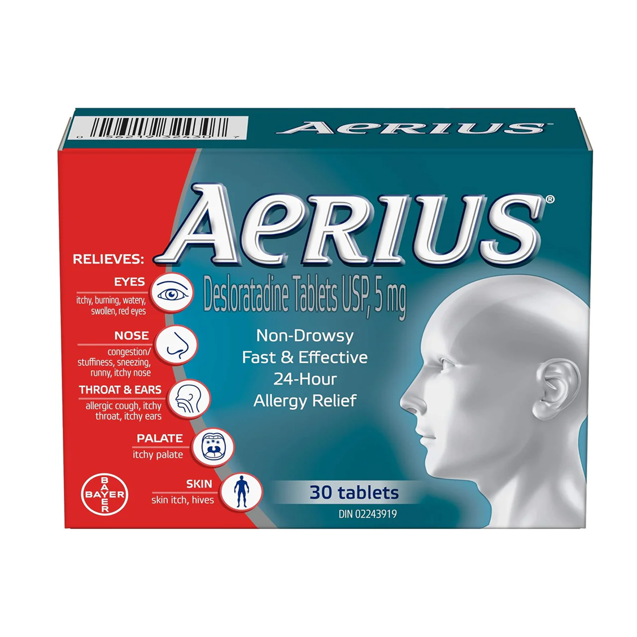 Aerius - Non-Drowsy 24-Hour Allergy Relief | 30 Tablets