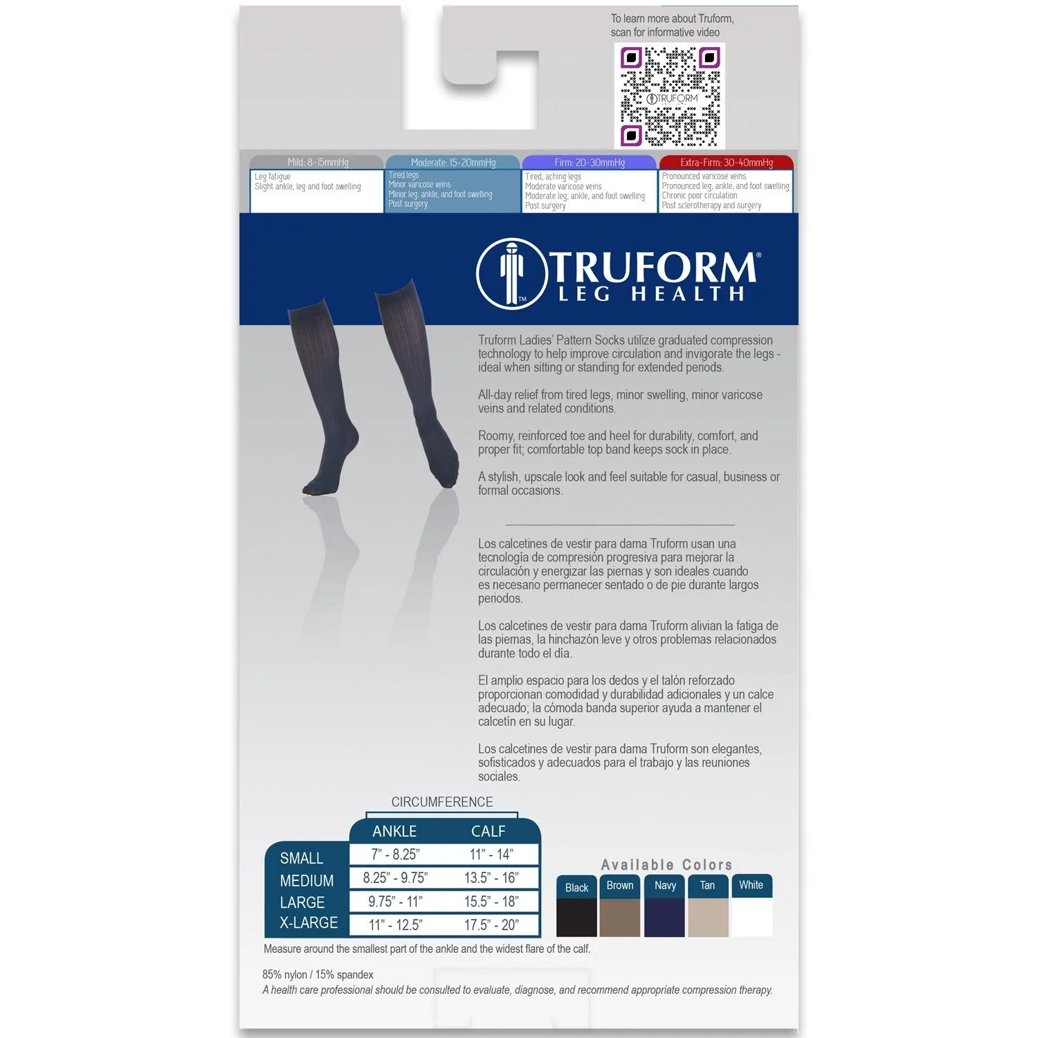 TRUFORM - Ladies' Socks Rib Pattern | 15-20 Mmhg - Image 6