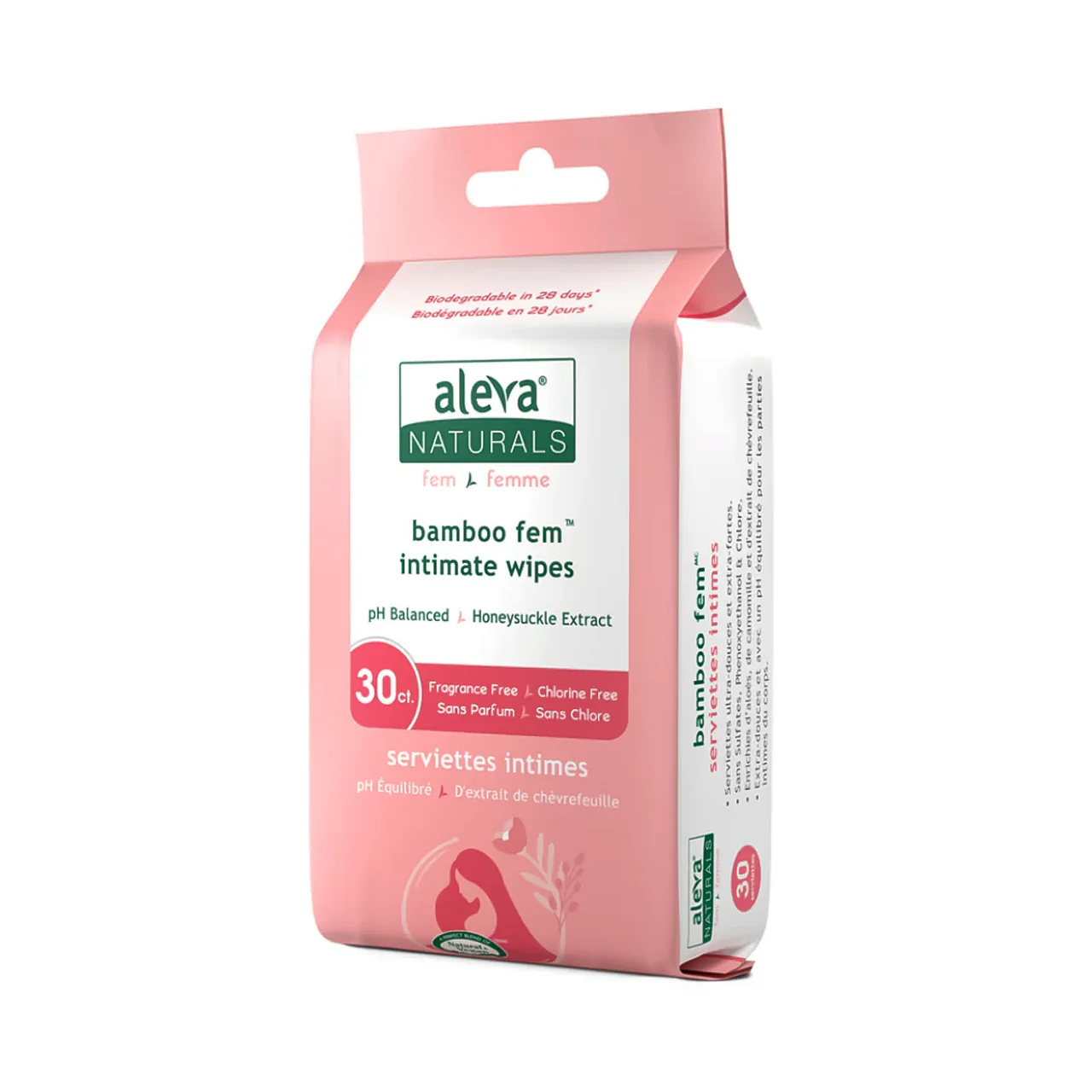 Aleva Naturals - Bamboo Feminine Intimate Wipes pH Balanced | 30 Wipes