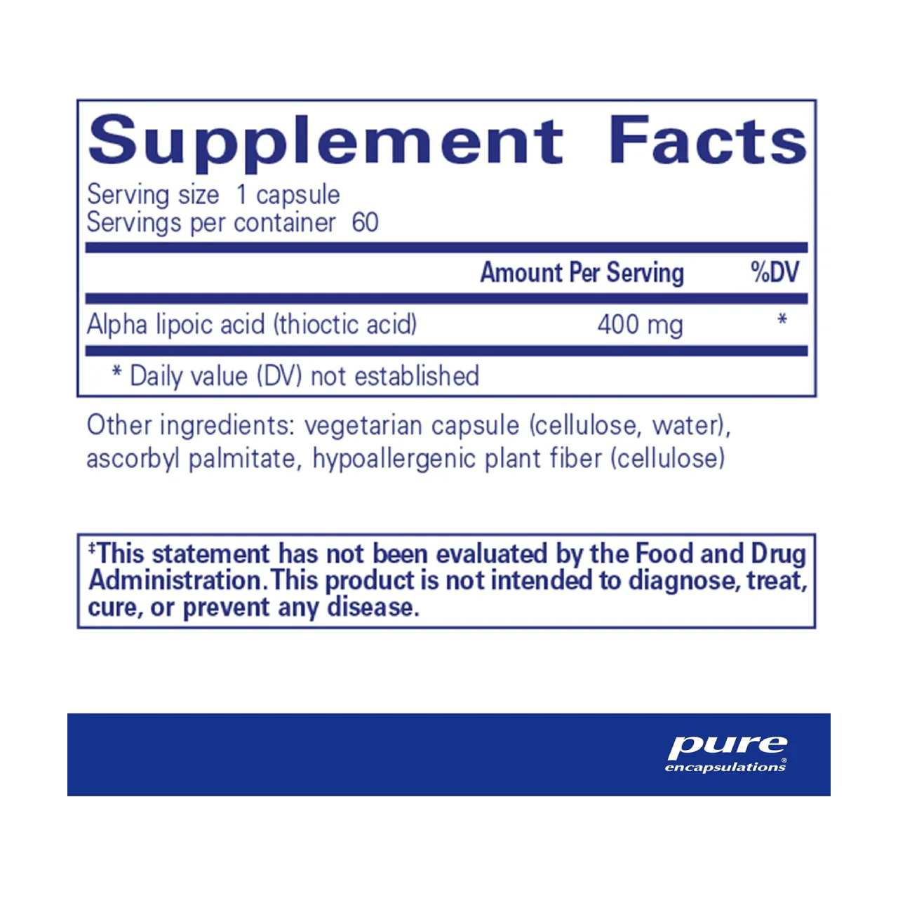 Pure Encapsulations - Alpha Lipoic Acid 400 mg | 60 Capsules - Image 2