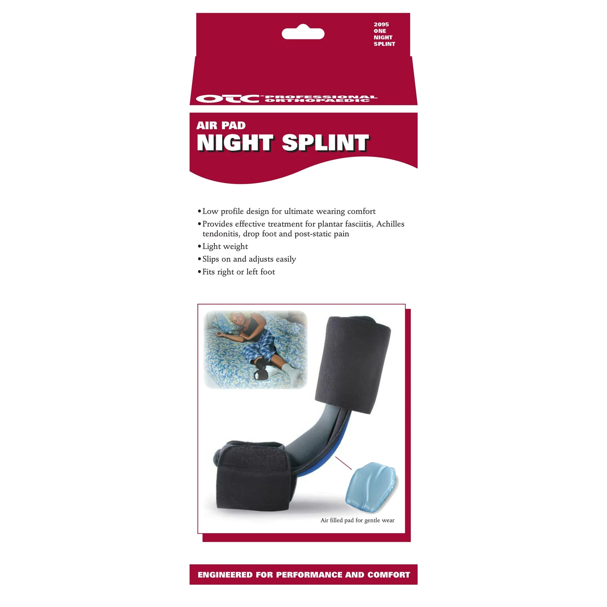 OTC - Ankle Night Splint/Air Pad Black