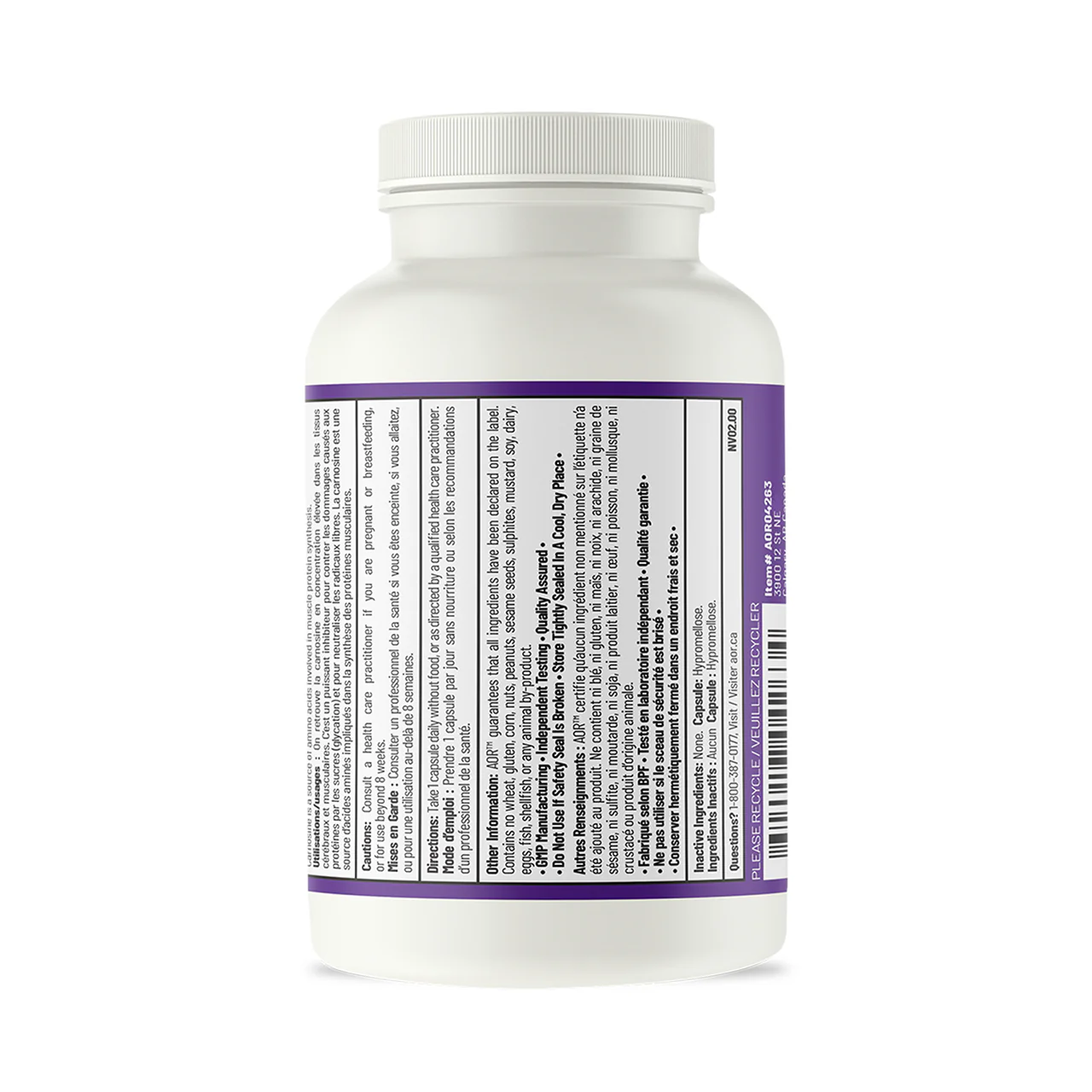 AOR - Carnosine-500 | 60 Capsules - Image 2