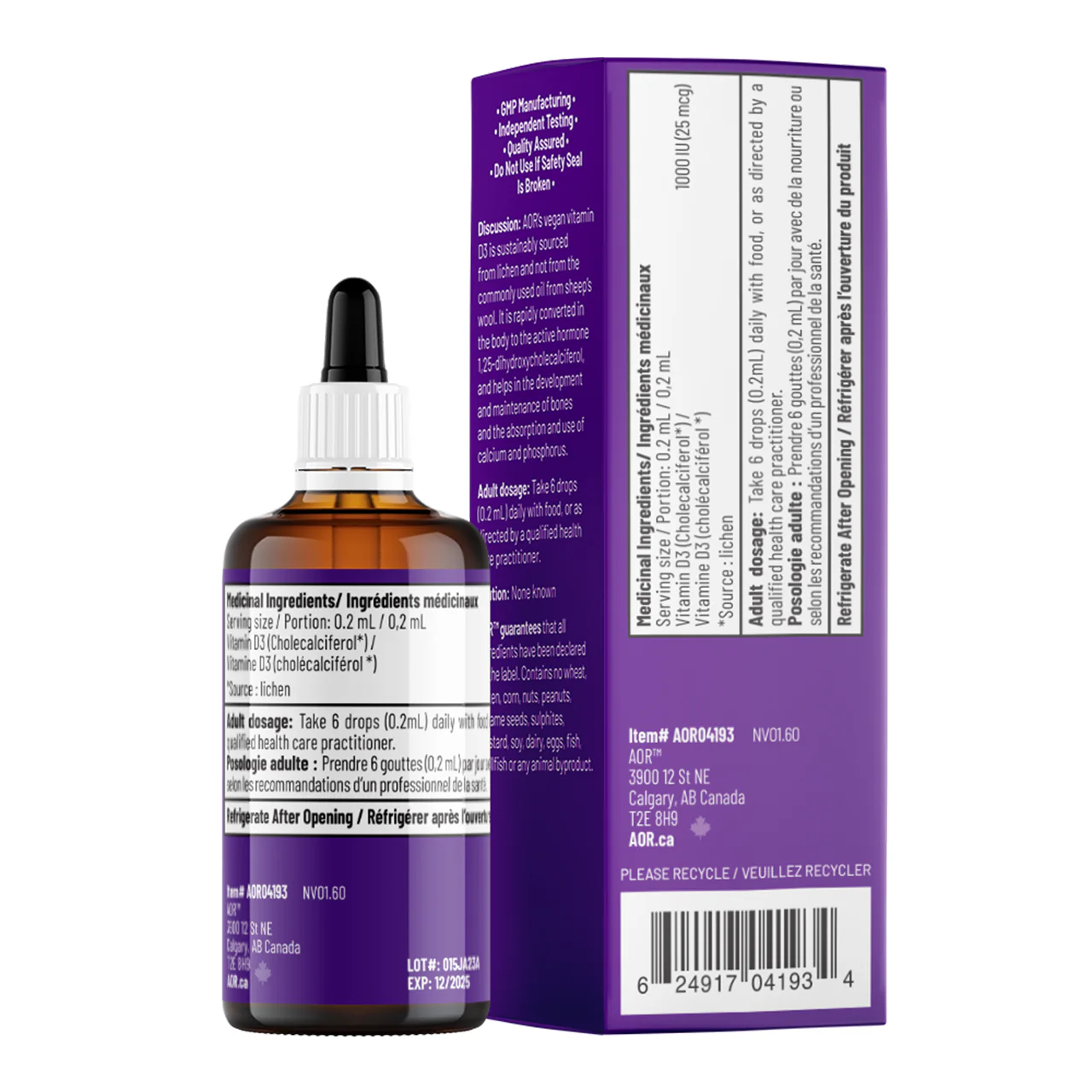 AOR - Liquid Vegan Vitamin D3 | 50 mL - Image 2