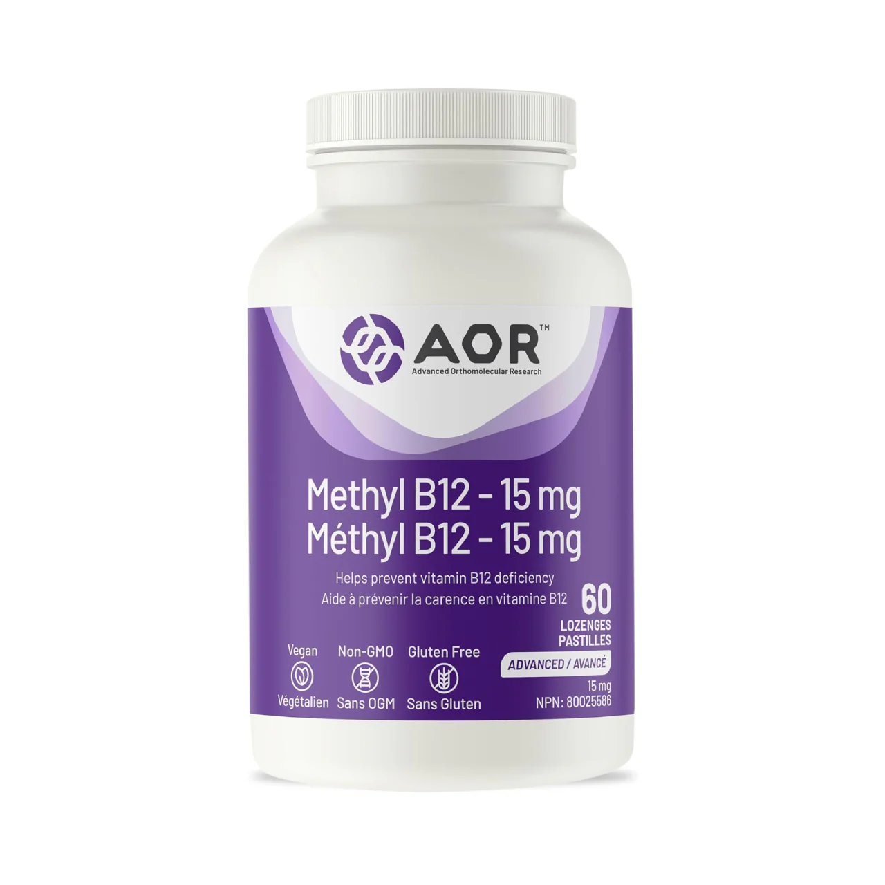 AOR - Methyl B12 15 mg | 60 Lozenges