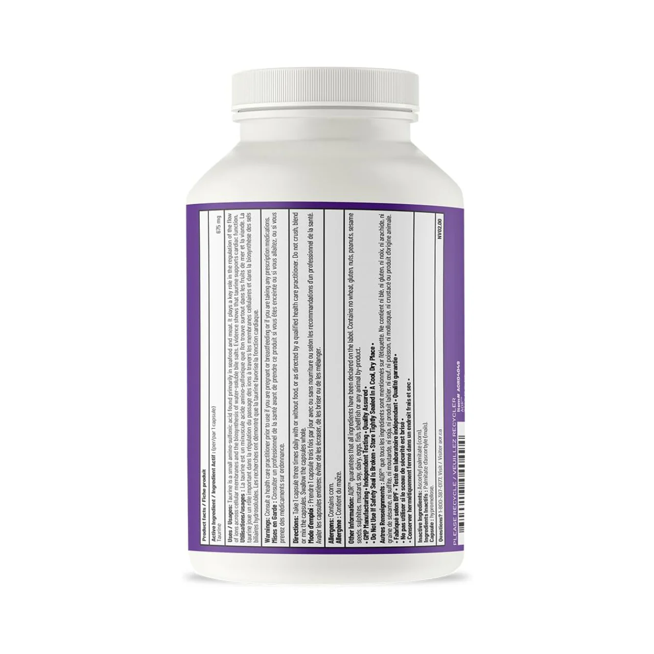 AOR - Taurine | 270 Capsules - Image 2