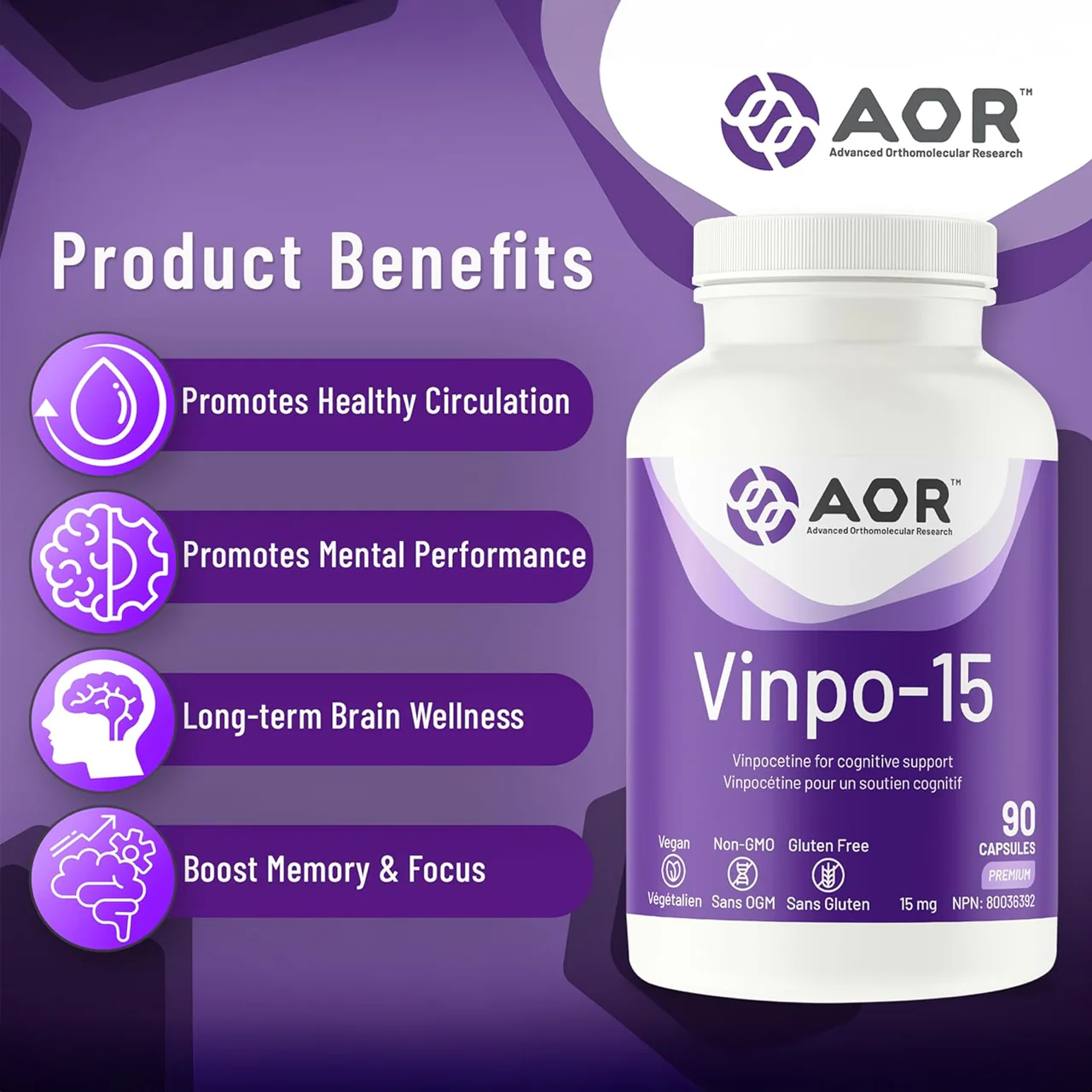 AOR - Vinpo-15 | 90 Vegi-Caps - Image 2