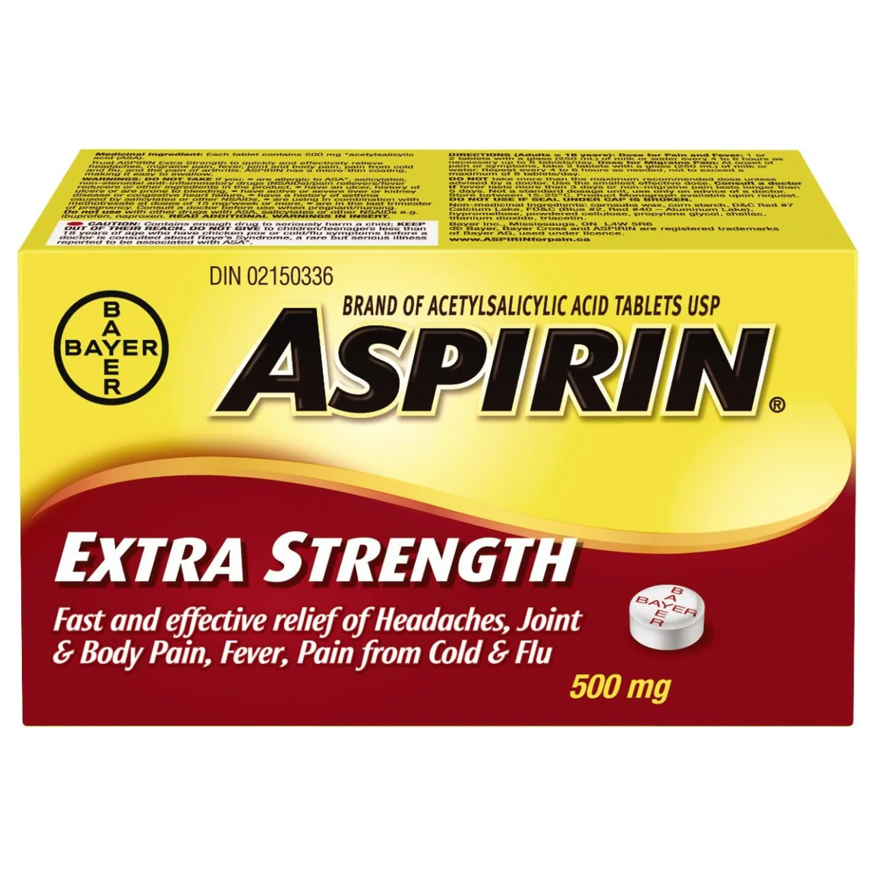 Aspirin - Acetylsalicylic Acid Tablets 500 mg, Extra Strength | 50 Tablets
