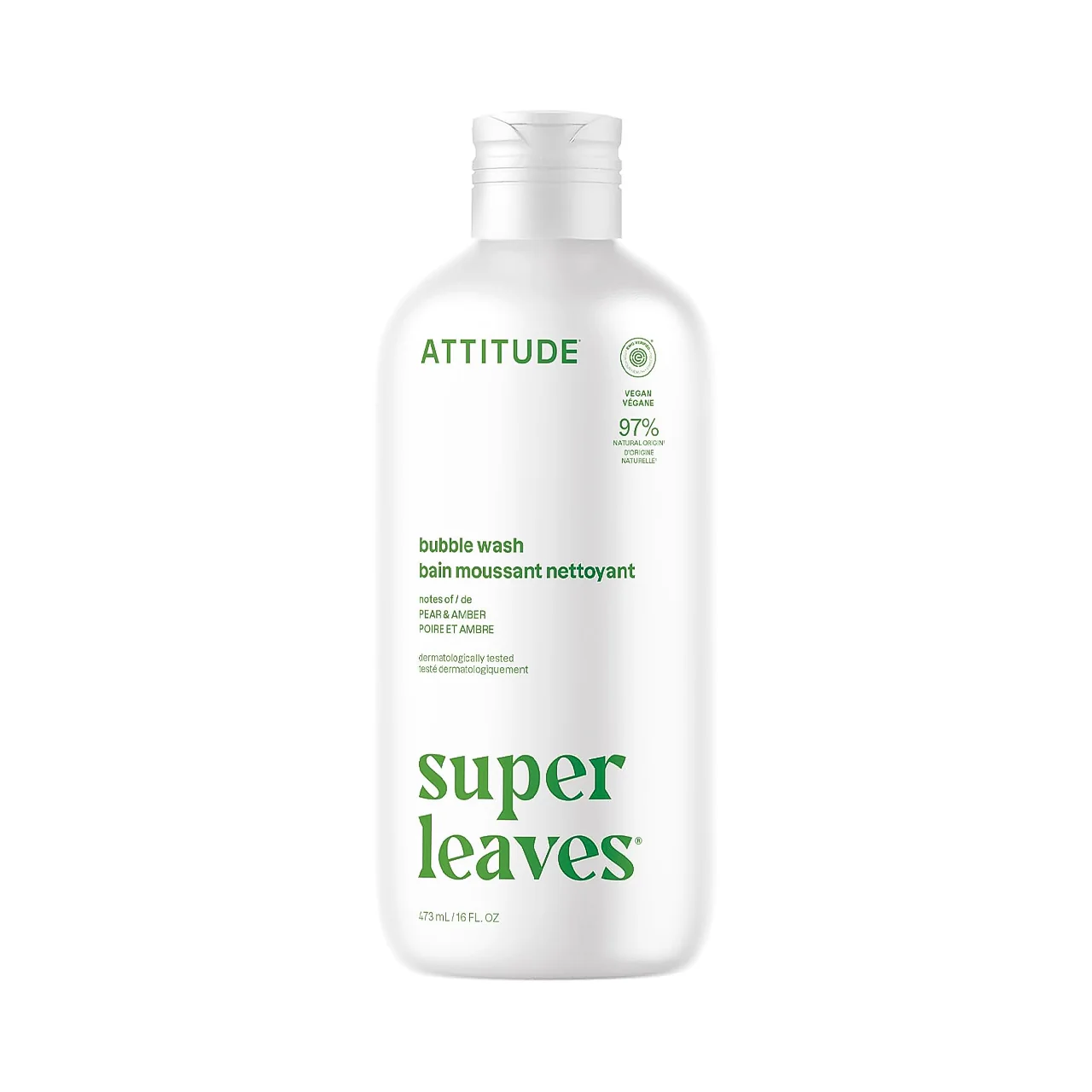 Attitude - Super Leaves Bubble Wash, Pear & Amber | 473 mL