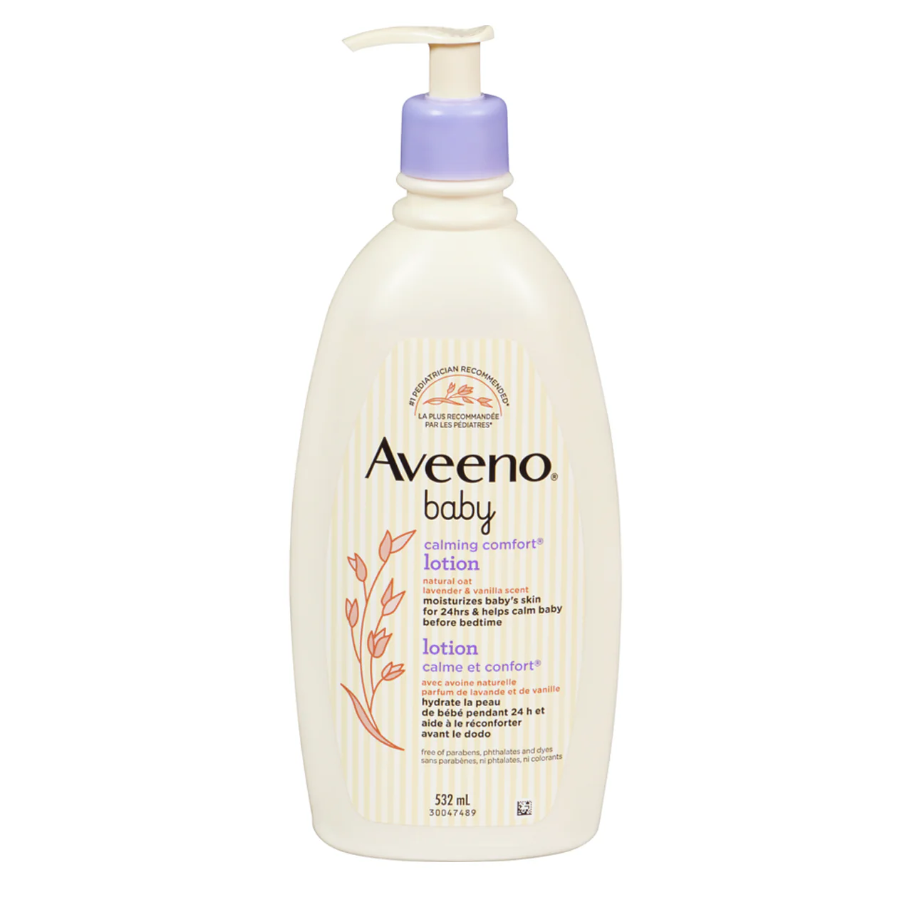 Aveeno - Baby Calming Comfort Lotion - Natural Oat Lavender & Vanilla Scent | 532 mL