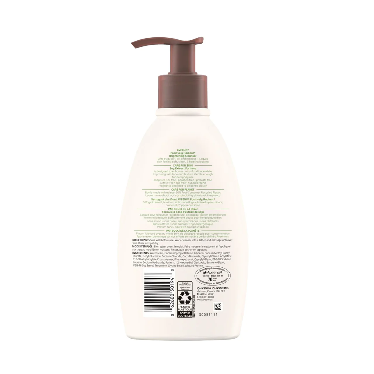 Aveeno - Positively Radiant Brightening Cleanser - Soy Extract | 325 mL - Image 2