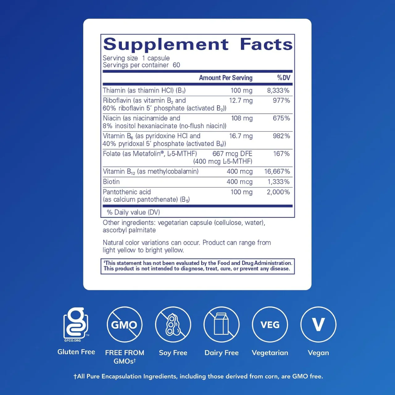 Pure Encapsulations - B-Complex Plus | 60 Capsules - Image 2
