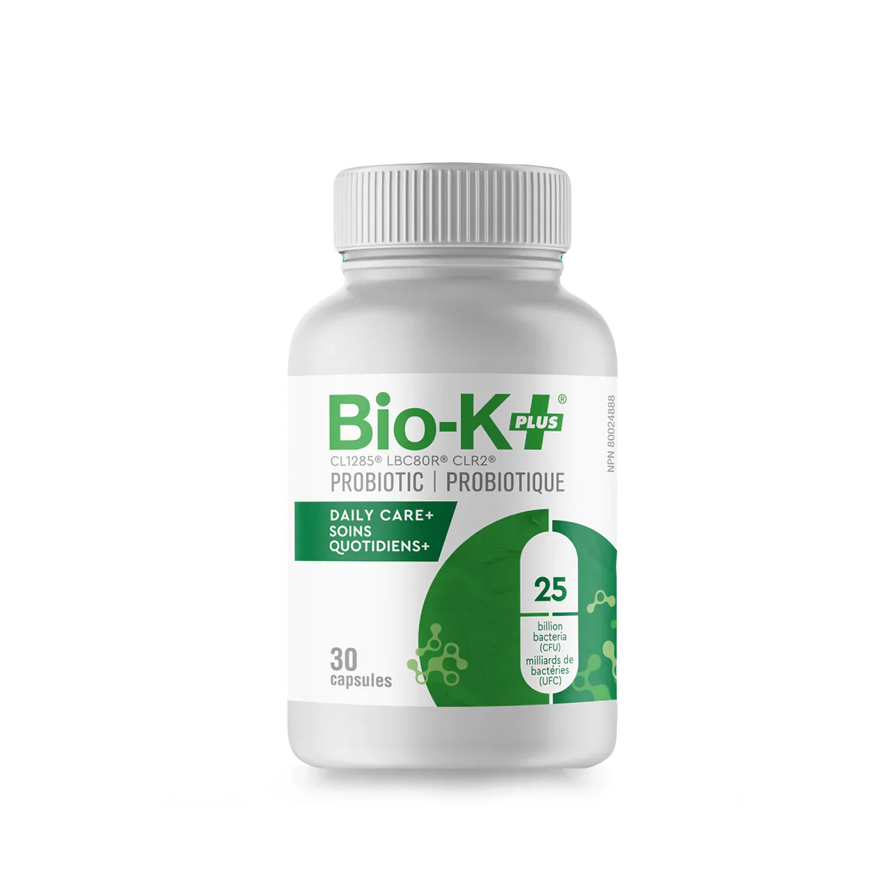 Bio-K+ - Daily Care Probiotic For Gastrointestinal Health - 25B CFU | 30 Capsules