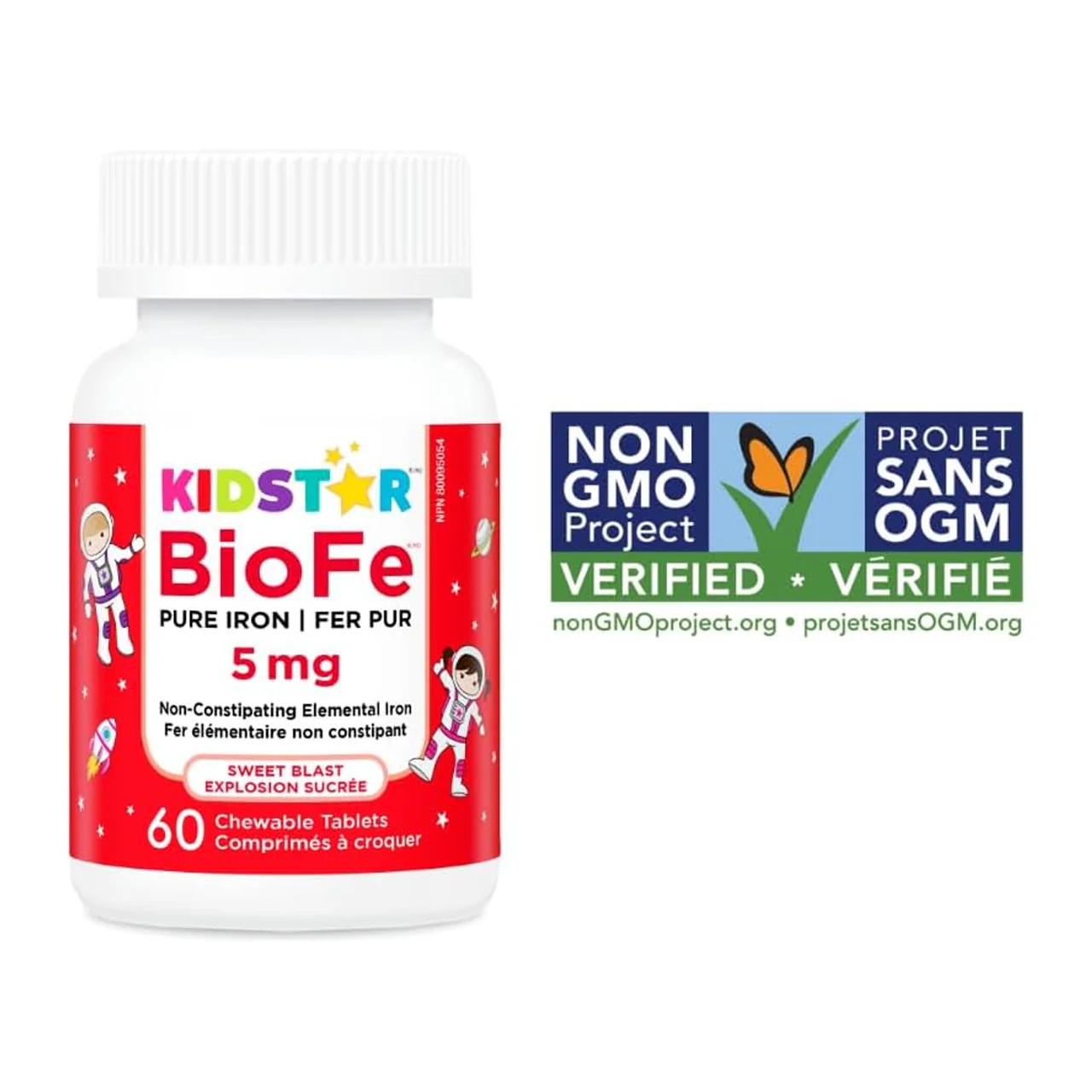 KidStar Nutrients - BioFe Pure Iron Chewable Sweet Blast | 60 Tablets - Image 4