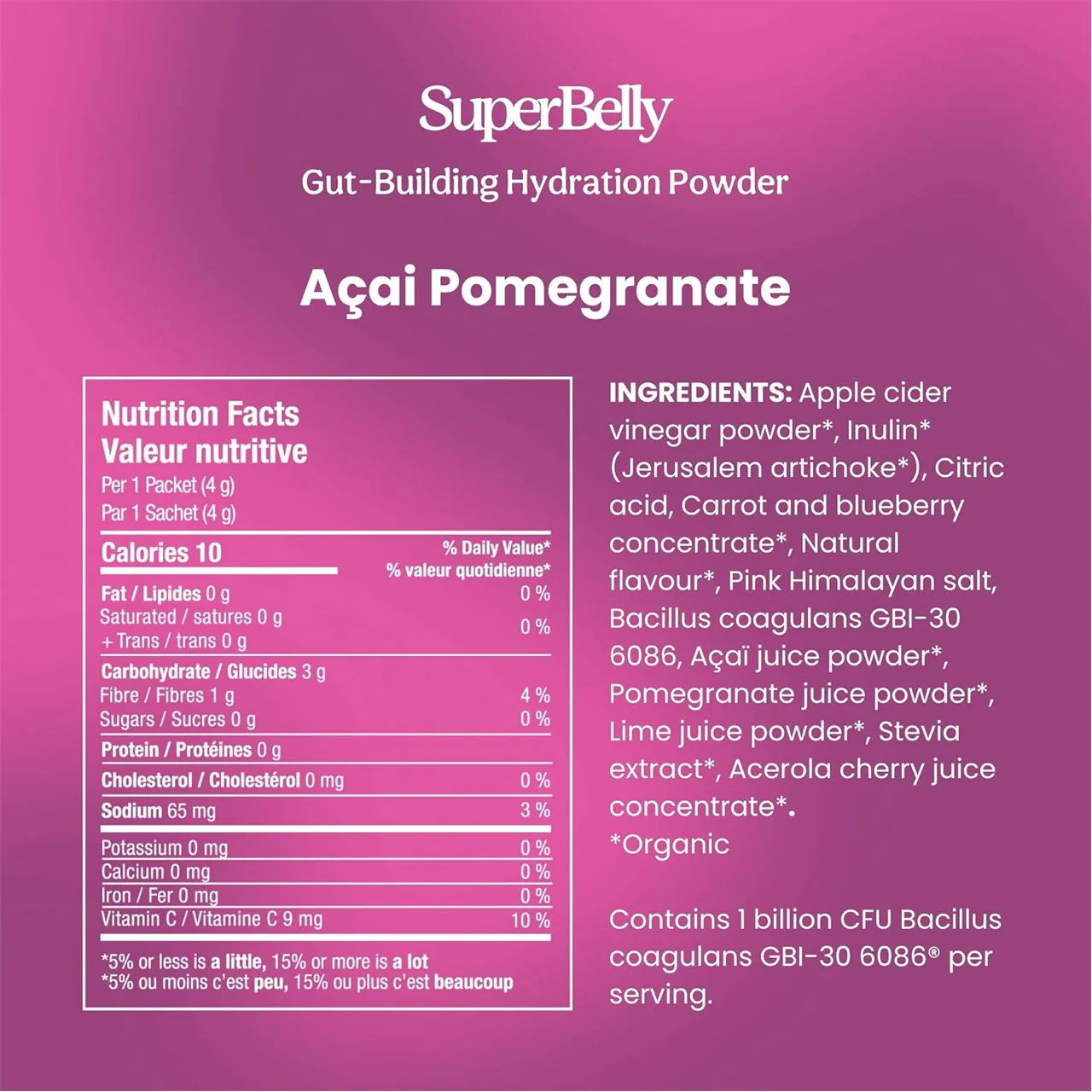 Blume - SuperBelly Gut-Building Hydration Powder, Açai Pomegranate | 15 Sachets - Image 2