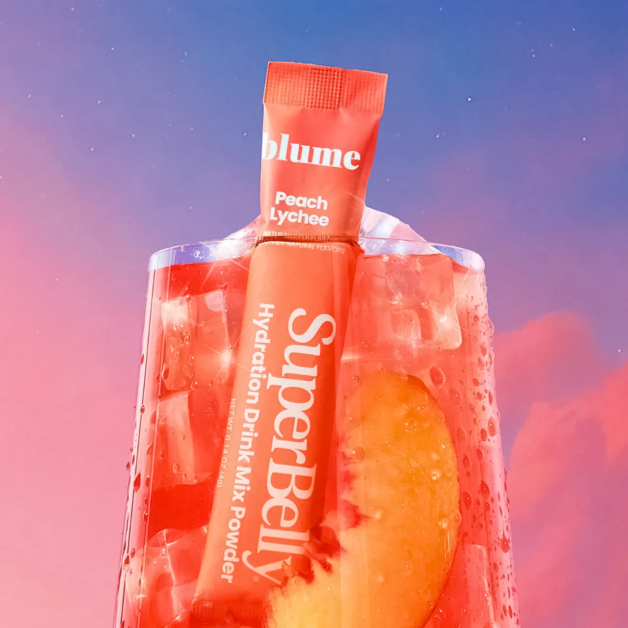 Blume - SuperBelly Gut-Building Hydration Powder, Peach Lychee | 4 x 15 g - Image 2