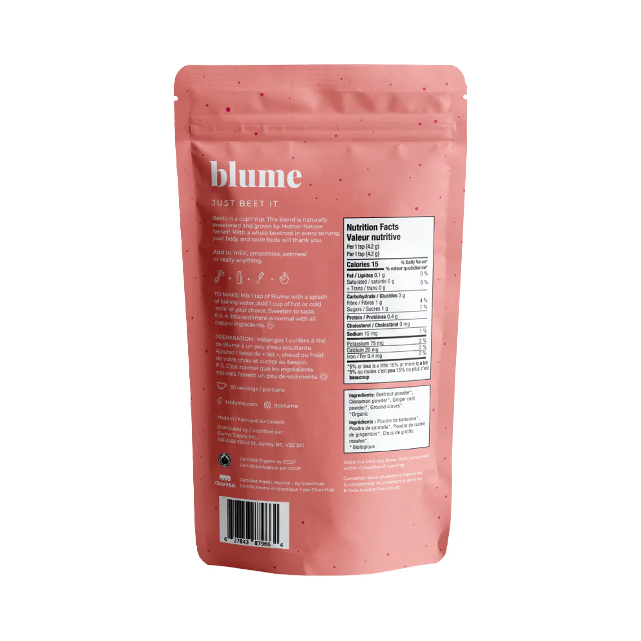 Blume - Superfood Latte, Beetroot Blend | 125 g - Image 2