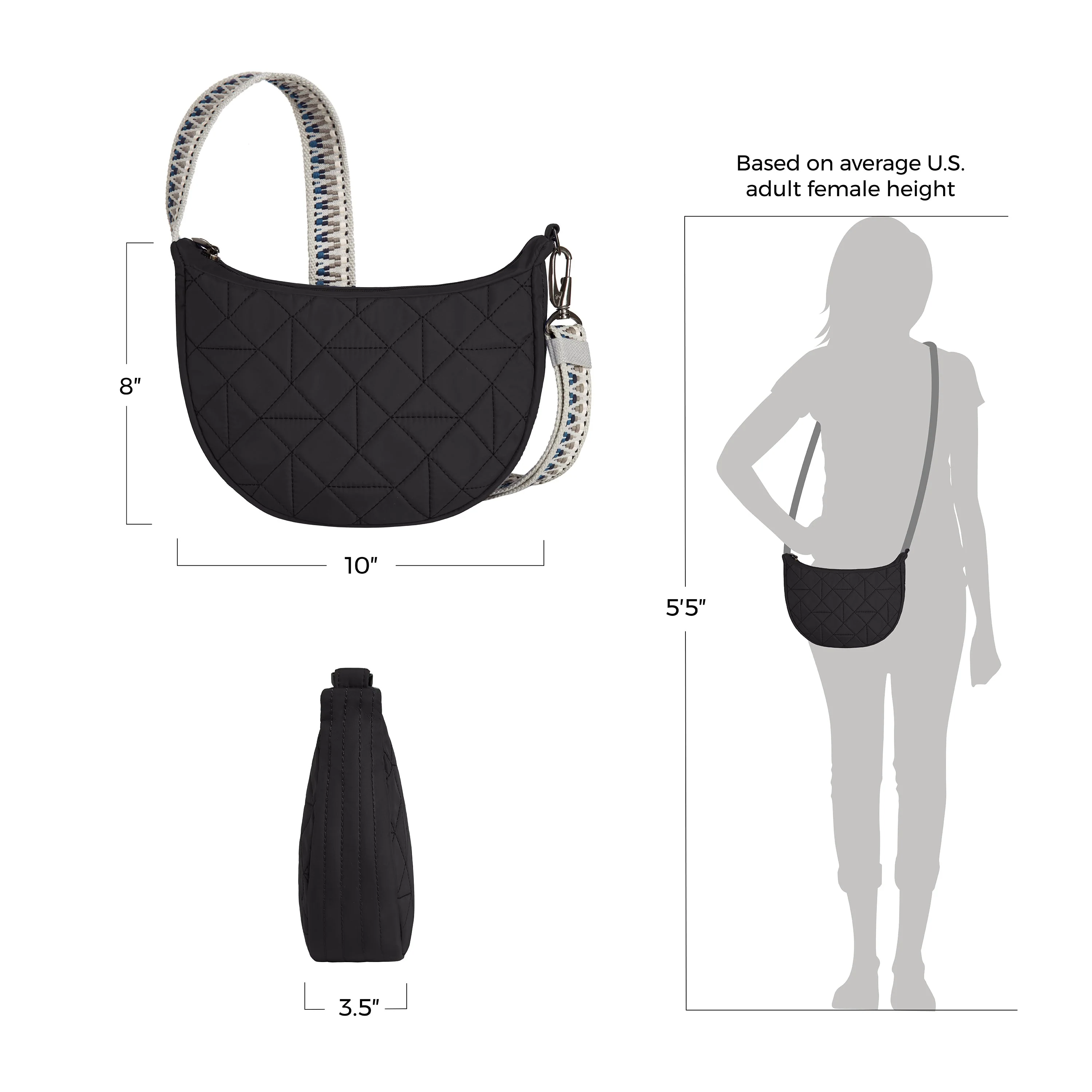 Travelon - Boho Anti-Theft Crescent Crossbody - Image 3