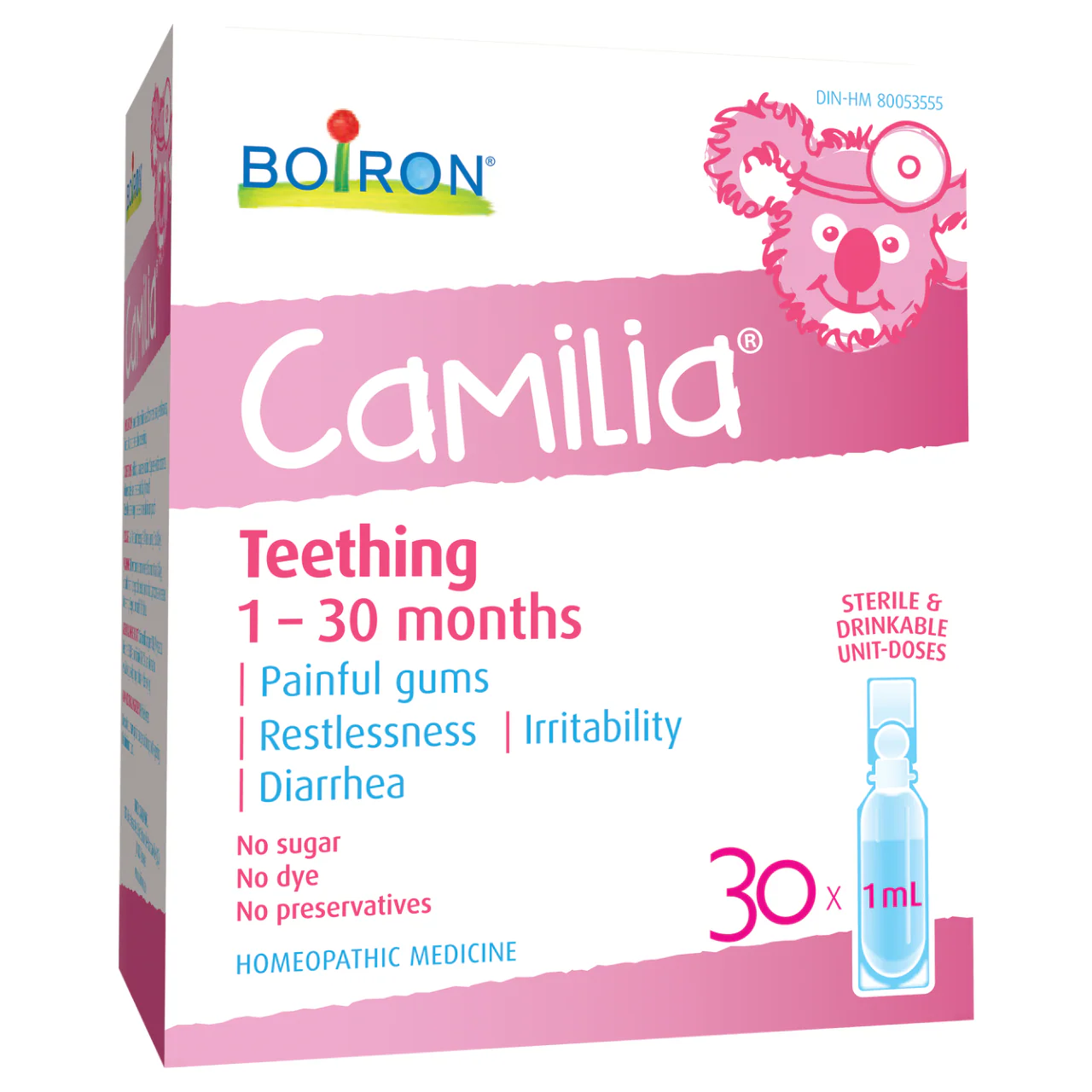 Boiron - Camilia Teething - 1 to 30 Months | 30 Drinkable Doses