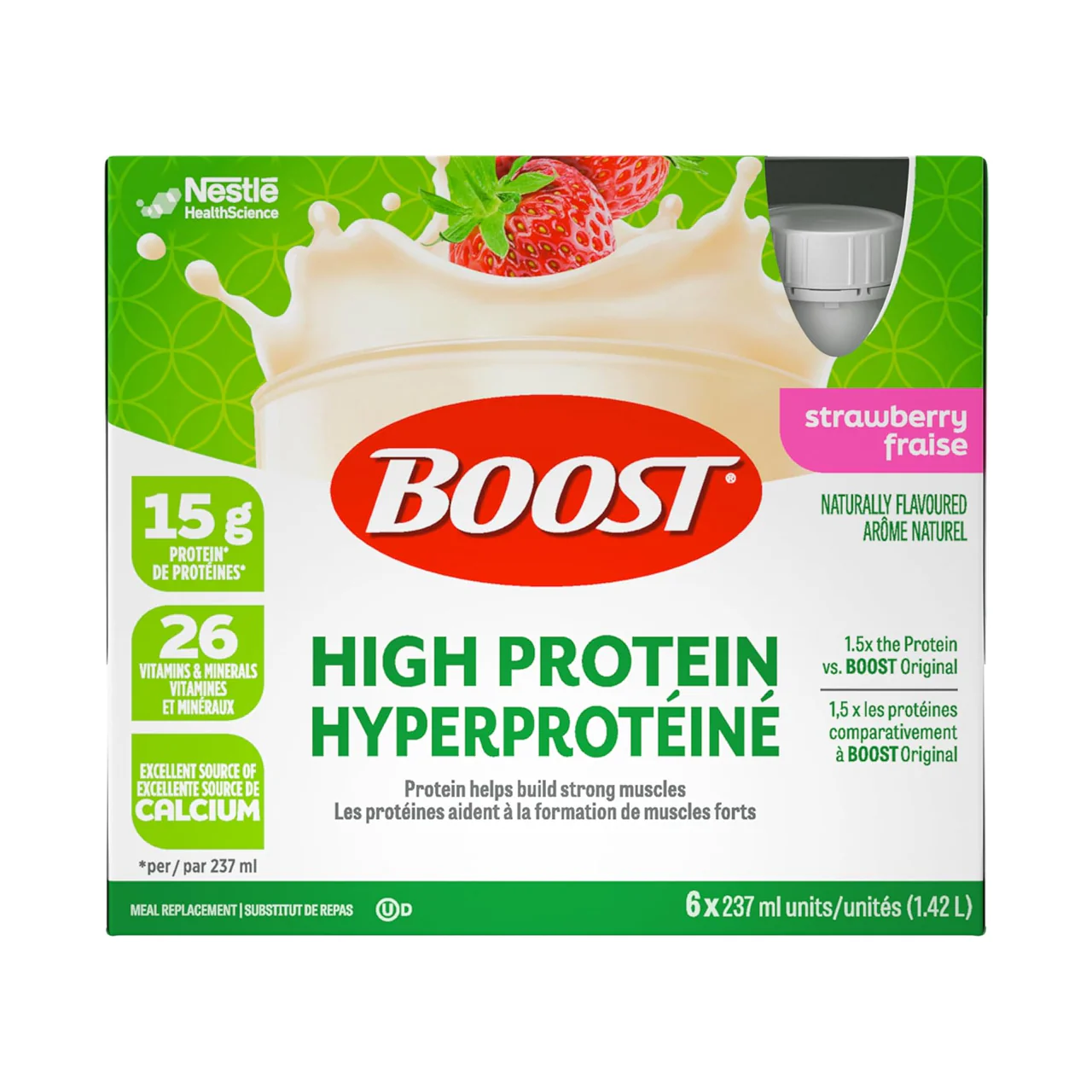 Boost - High Protein Meal Replacement - Strawberry | 6 x 237 mL