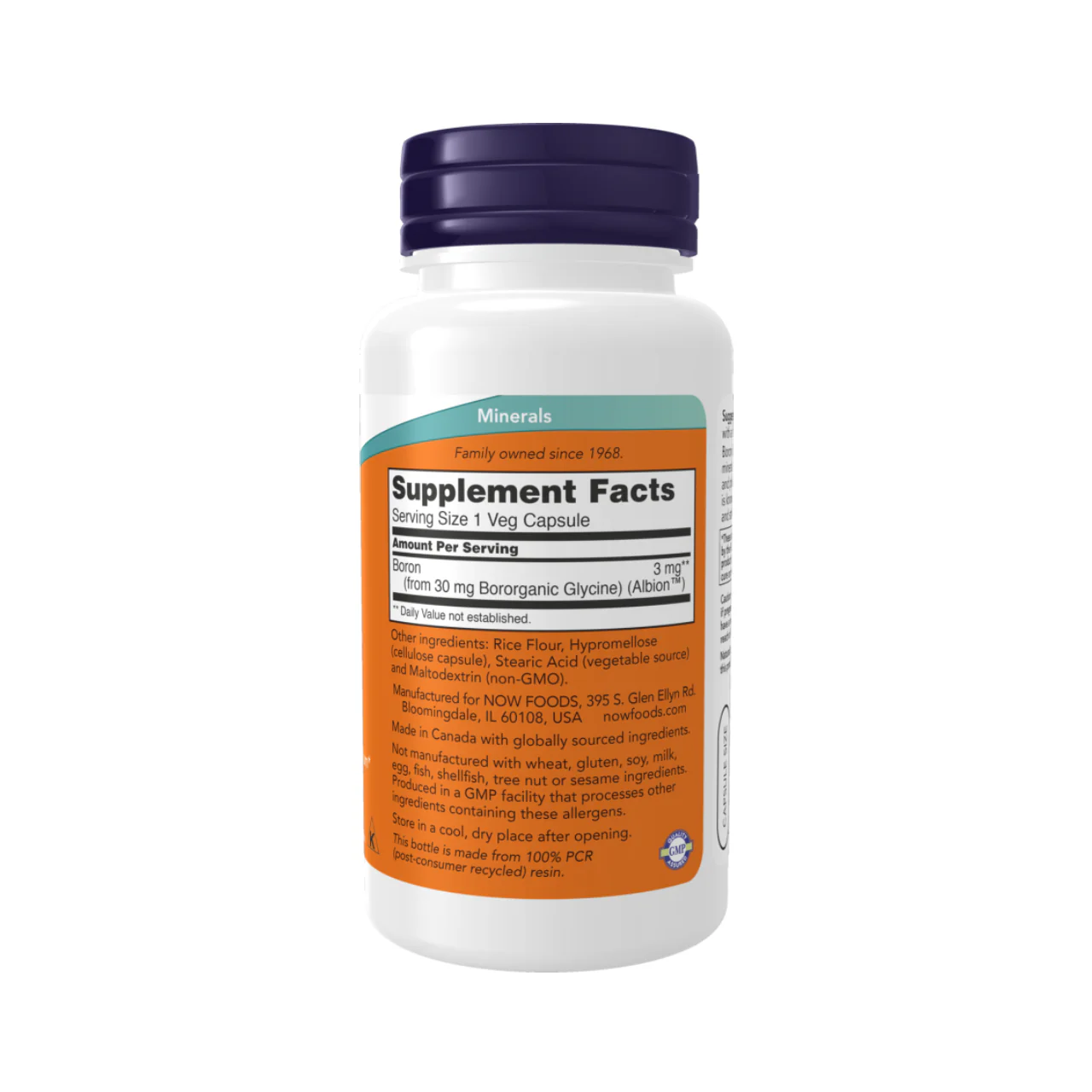 NOW - Boron 3 mg | 100 Capsules - Image 2