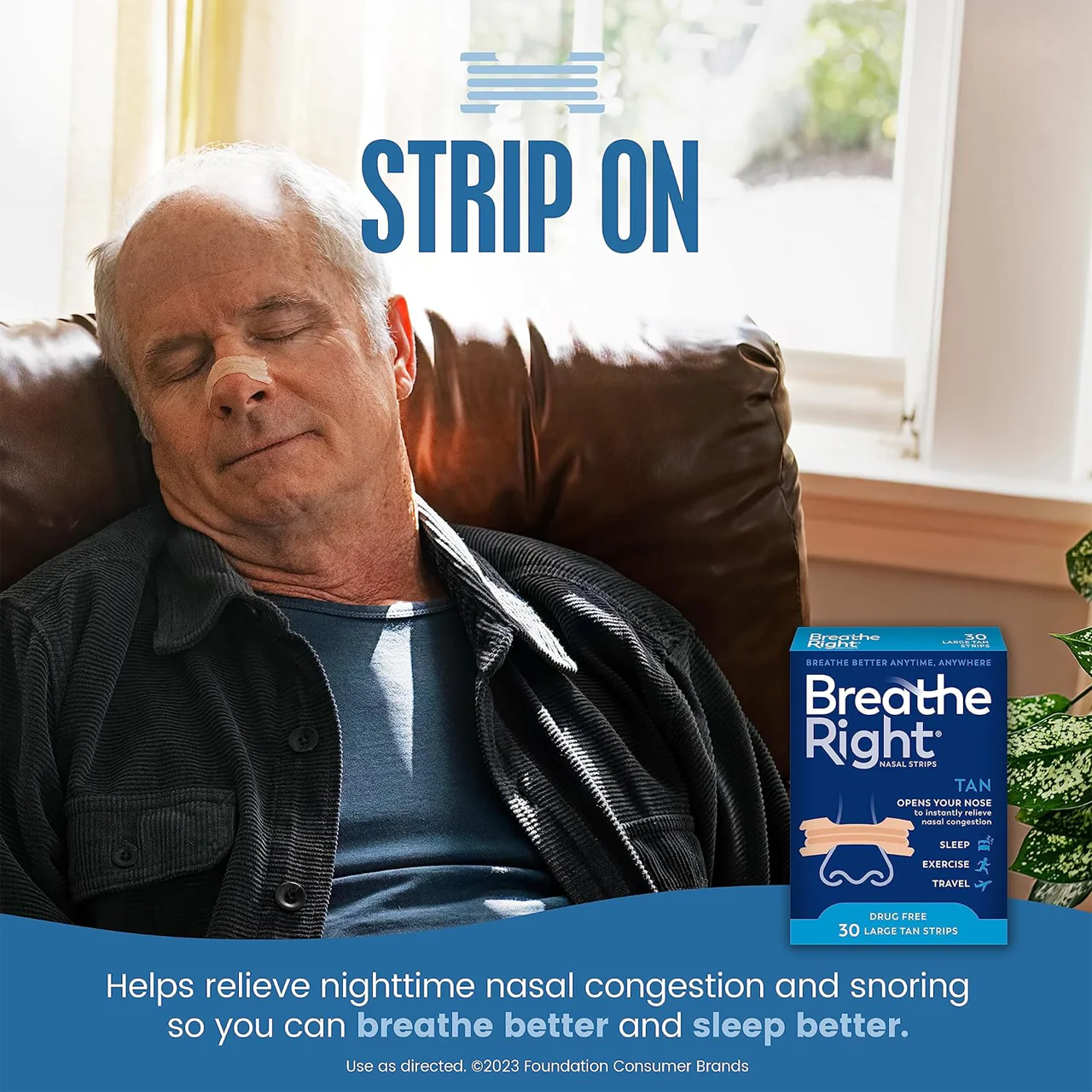 Breathe Right - TAN Nasal Strips | 30 Strips - Image 2