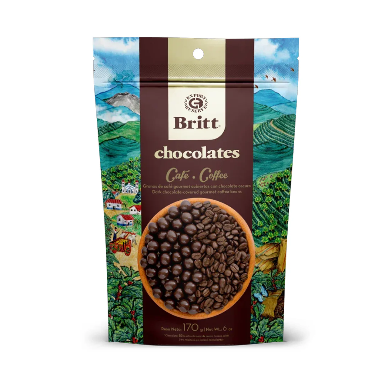 Cafe Britt - Dark Chocolate Covered Coffee Beans | 170 g