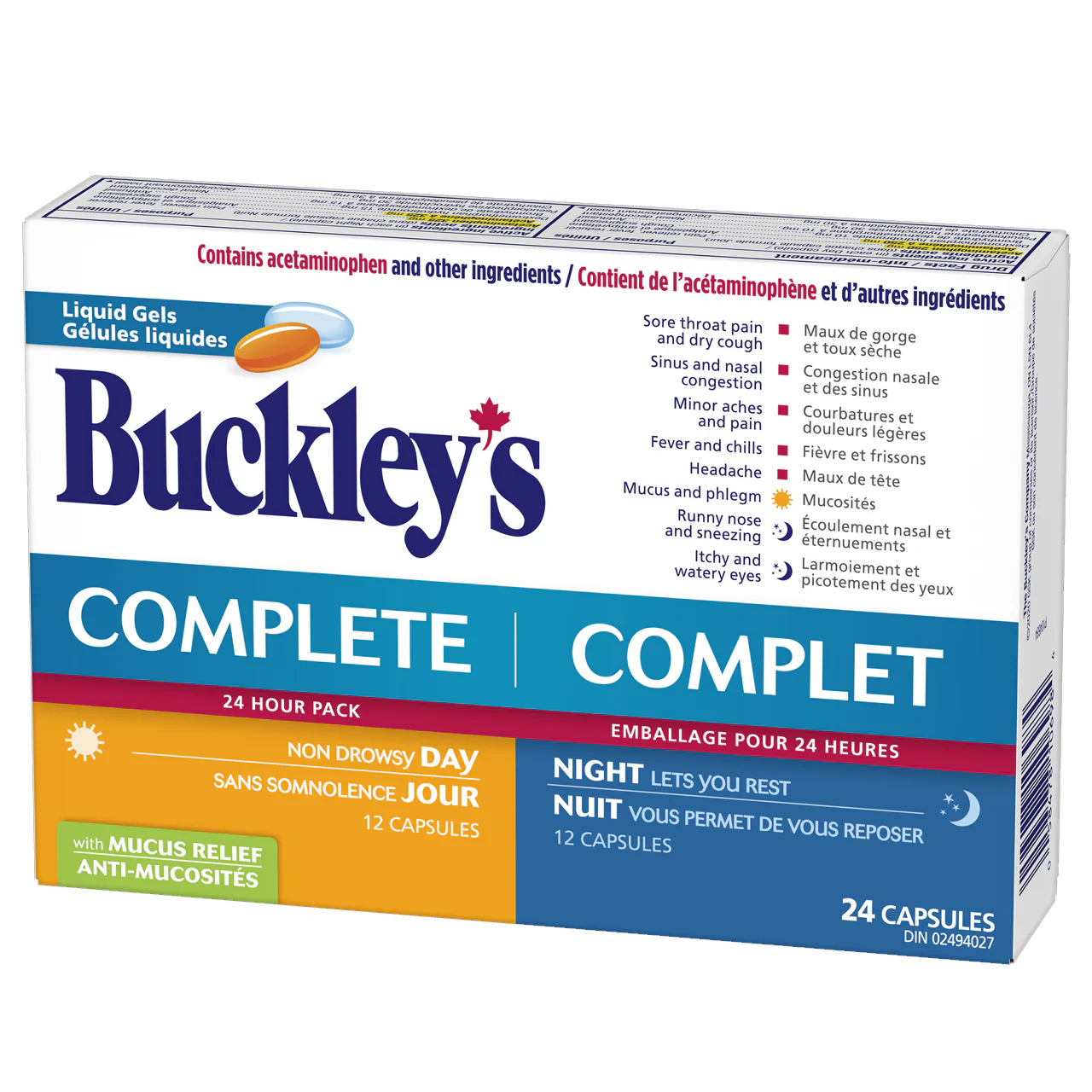 Buckley's - Complete 24H Daytime & Nighttime Relief | 24 Liquid Gels