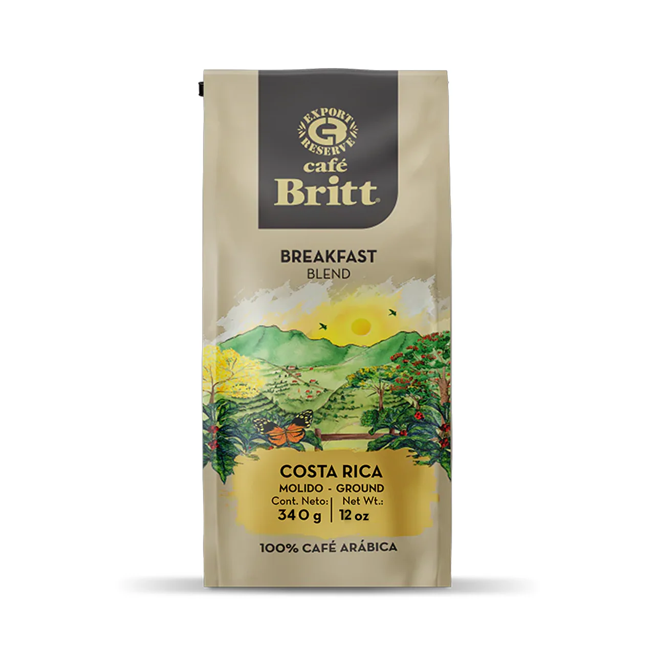 Cafe Britt - Breakfast Blend Costa Rican Ground Coffee | 340 g