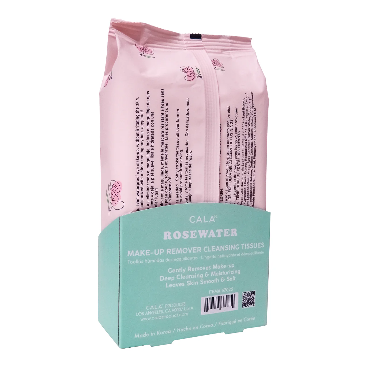 Cala - Rose Water Make-Up Remover Cleansing Tissues | 60 Sheets - Image 2