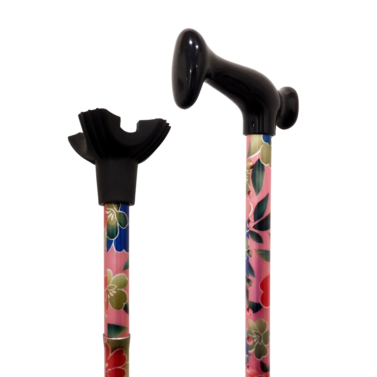 Card Health Cares - Folding Travel Cane | Pink Garden - Image 2