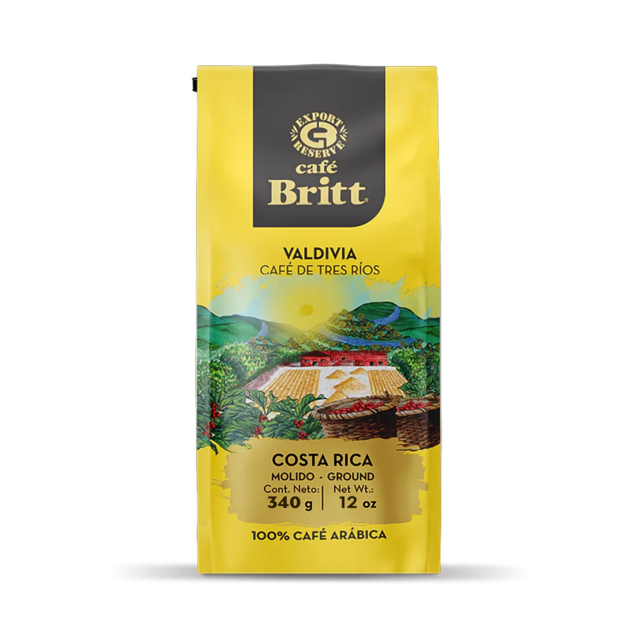 Cafe Britt - Valdivia Medium Roast Costa Rican 100% Arabica Ground Coffee | 340 g