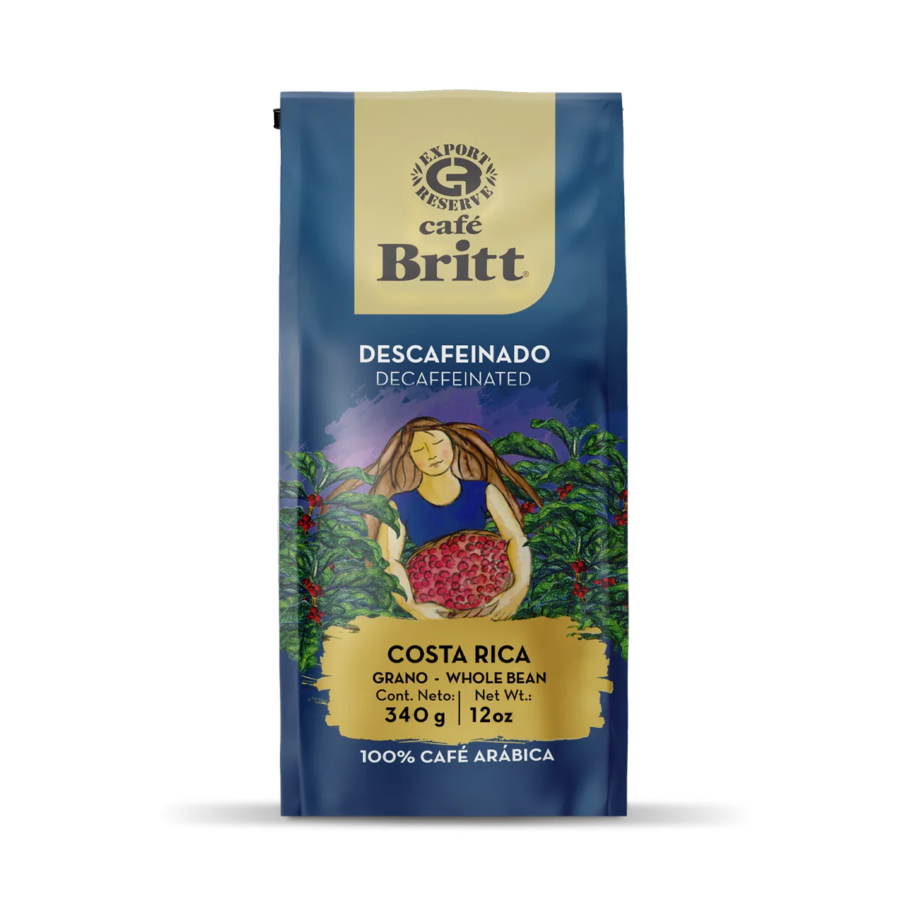 Cafe Britt - Decaffeinated Costa Rica, Whole Bean | 340 g