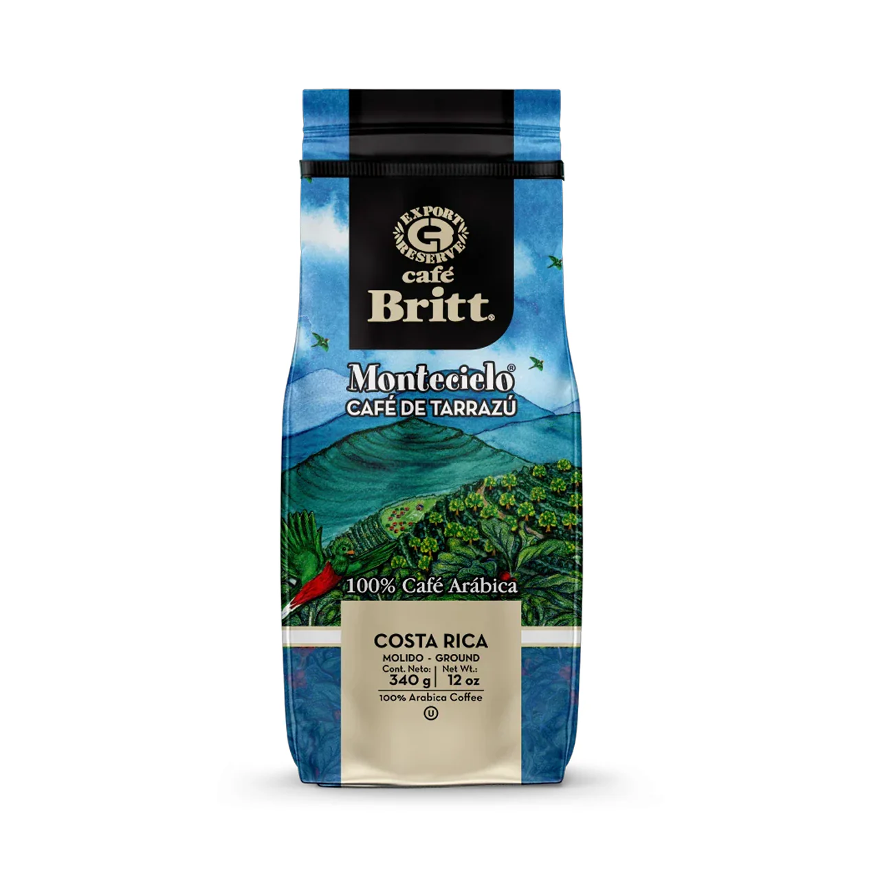 Cafe Britt - Montecielo Cafe De Tarrazú Costa Rica, Ground | 340 g