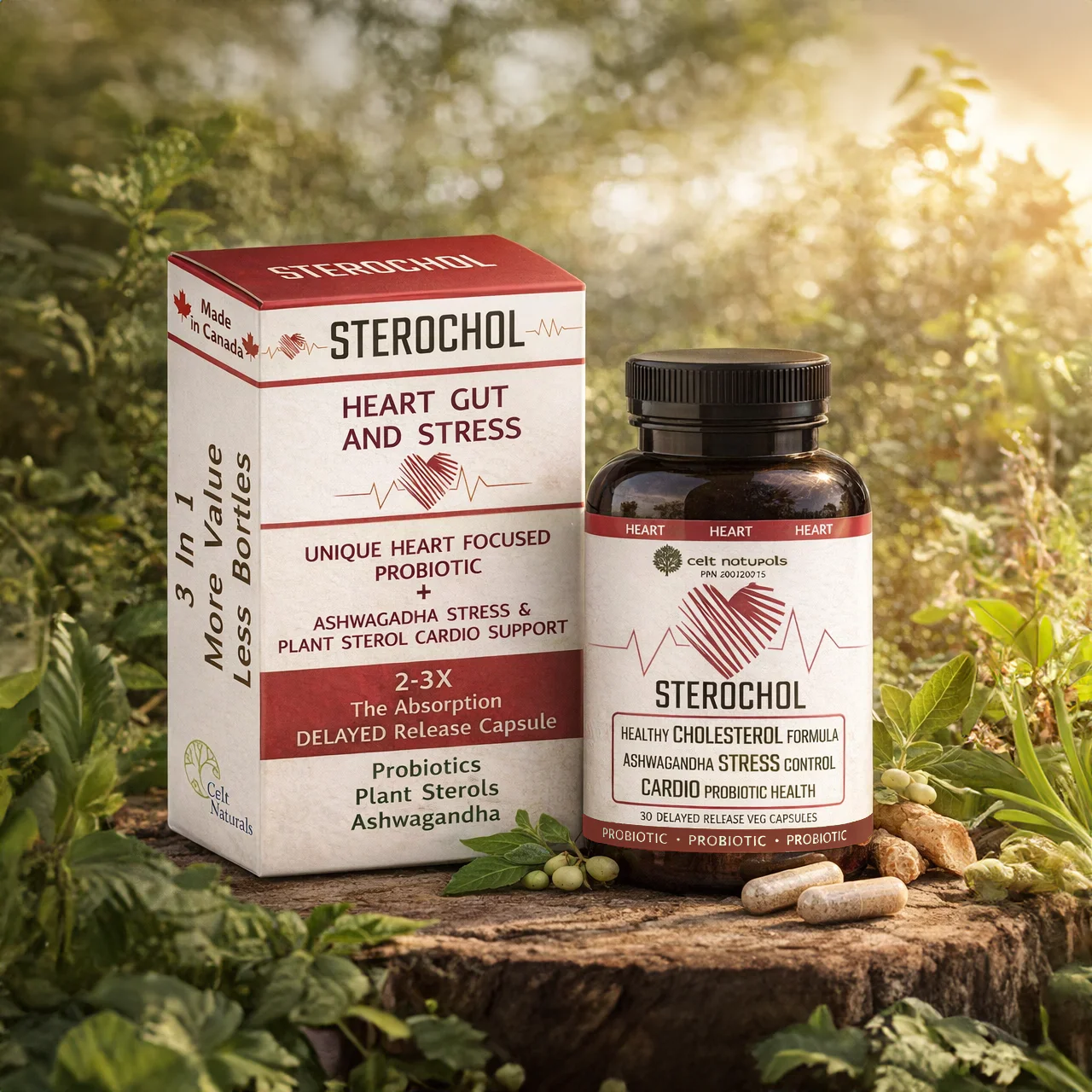 Celt Naturals - Sterochol Heart Gut And Stress | 30 Veg Capsules - Image 2