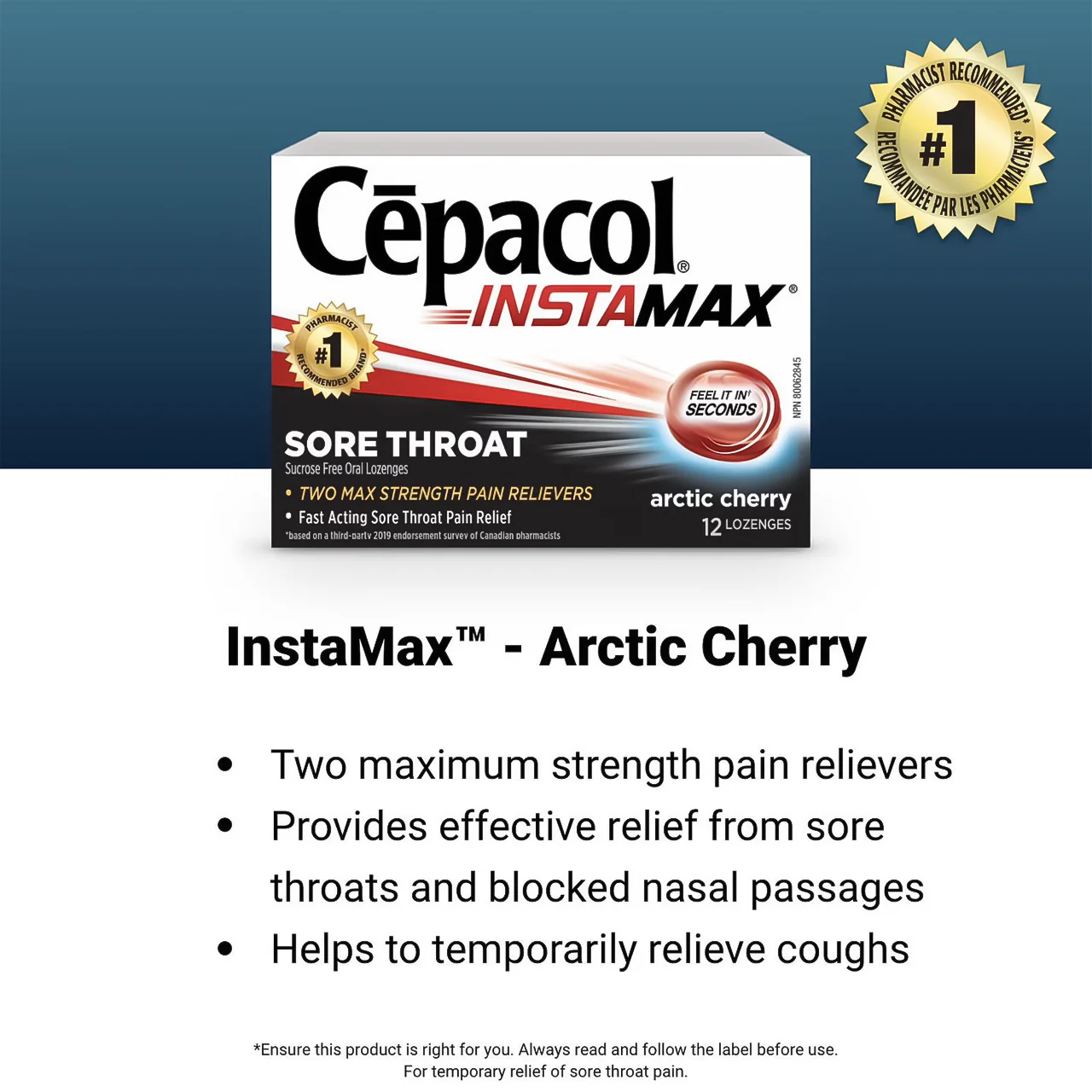 Cepacol - InstaMax Sore Throat Lozenges - Arctic Cherry | 12 Lozenges - Image 2