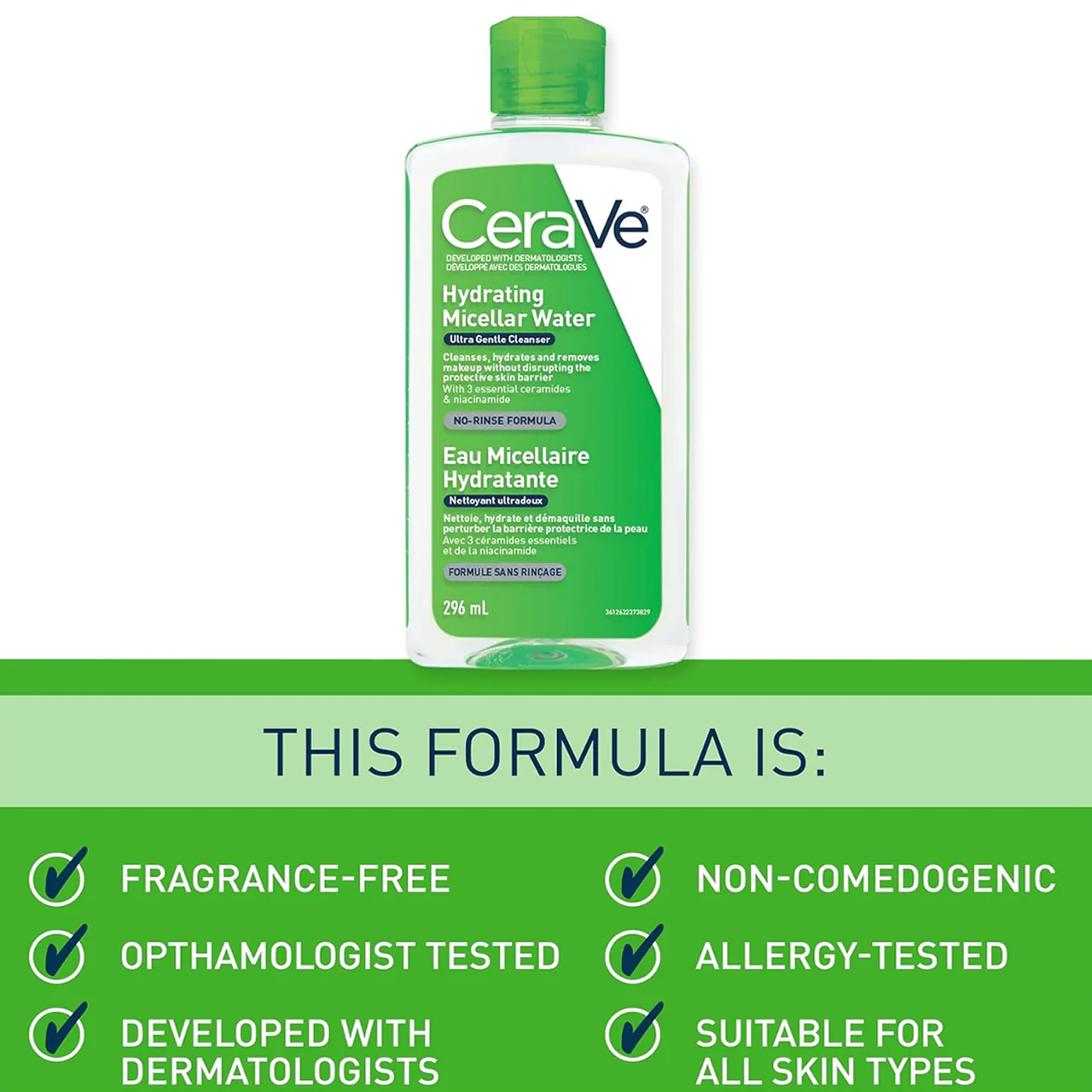 CeraVe - Hydrating Micellar Water Ultra Gentle Cleanser | 296 mL - Image 2
