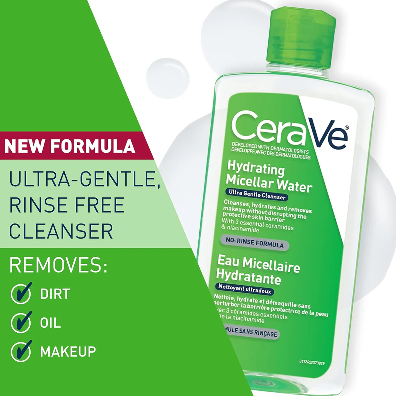 CeraVe - Hydrating Micellar Water Ultra Gentle Cleanser | 296 mL - Image 3