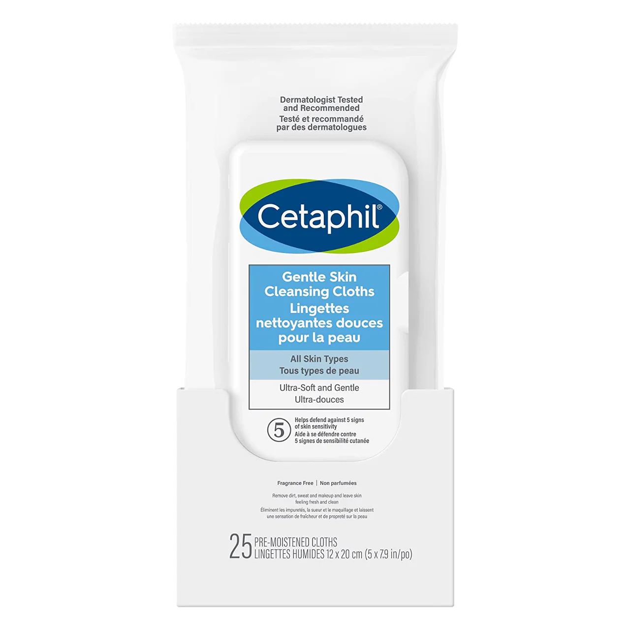Cetaphil - Gentle Skin Cleansing Cloths All Skin Types | 25 Pre-Moistened Clothes