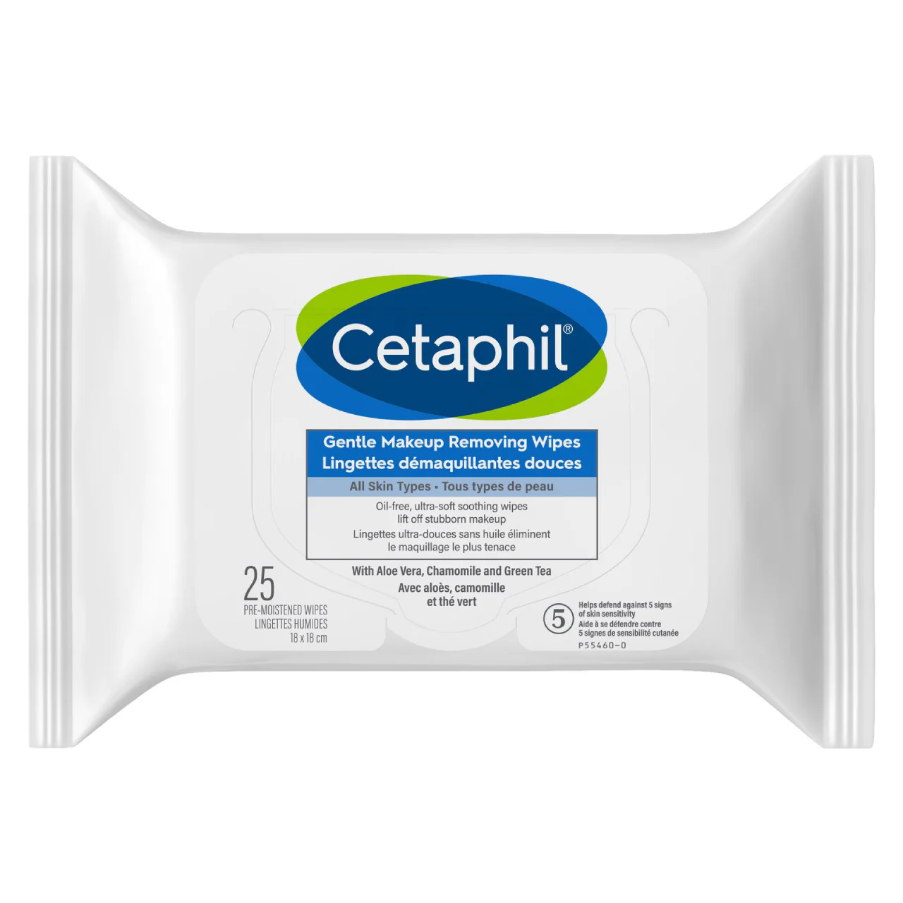 Cetaphil - Gentle Makeup Removing Wipes for All Skin Types with Aloe Vera, Chamomile & Green Tea | 25 Wipes