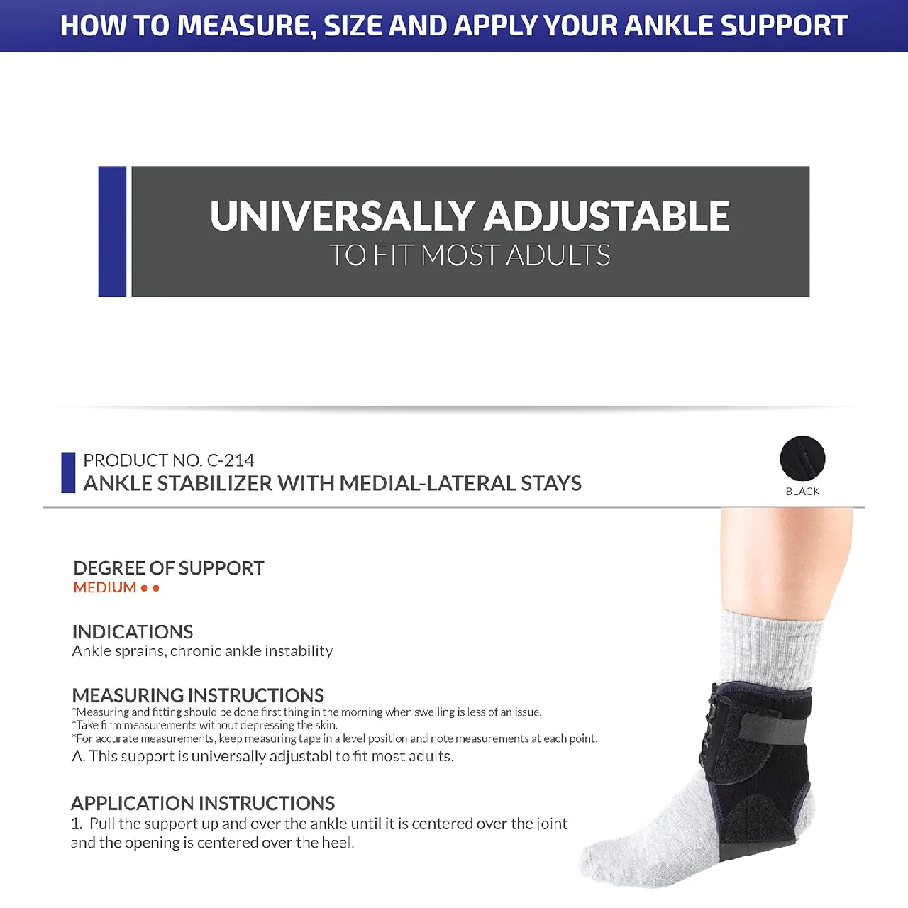CHAMPION - Ankle Stabilizer/Stays, Black | Universal - Image 2