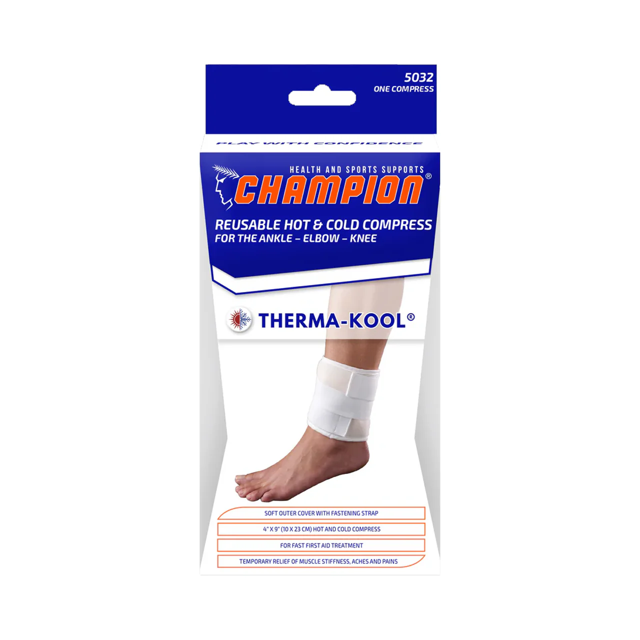 CHAMPION - Therma-Kool Hot/Cold Compress for Ankle/Elbow/Knee | 4" x 9" - Image 2