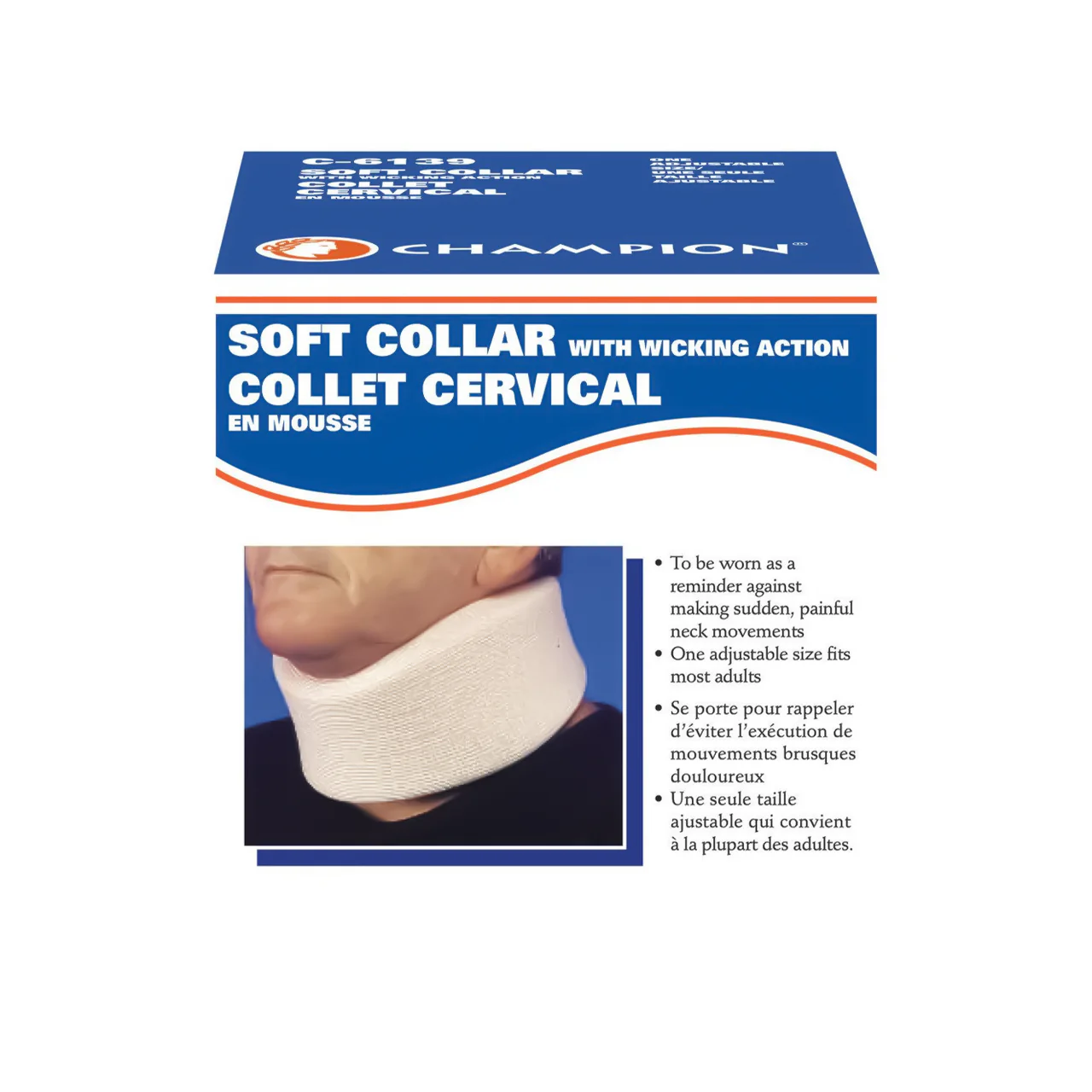 CHAMPION - Universal Soft Cervical Collar Light, Beige | Height: 3" - Image 2