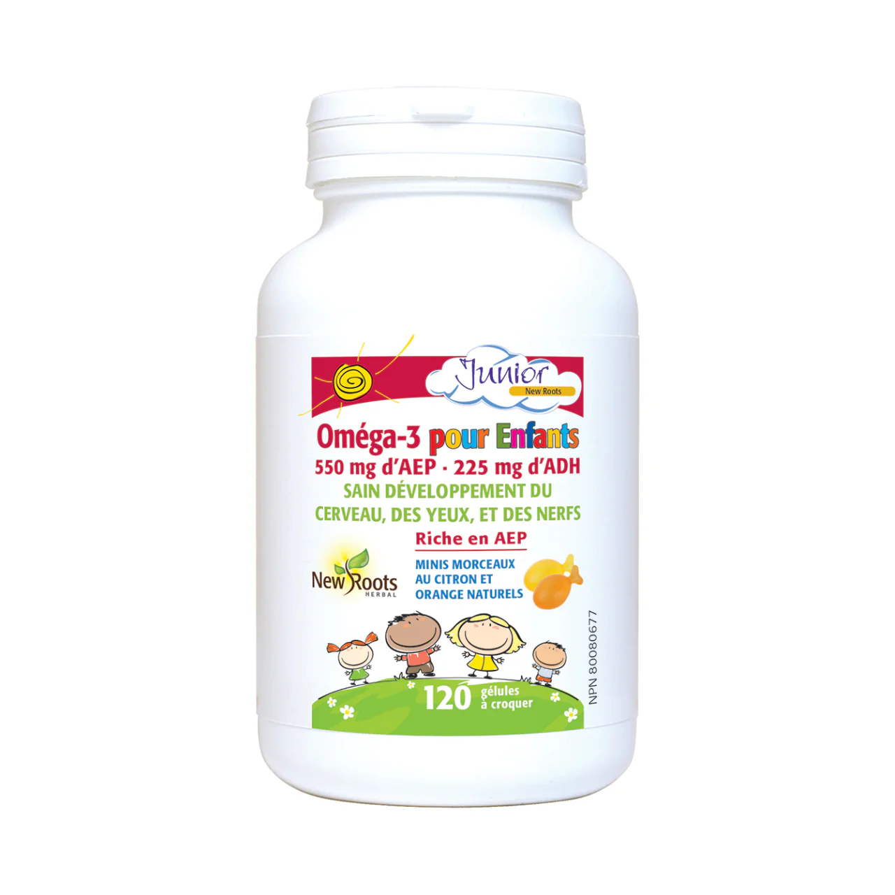New Roots - Children’s Omega-3 550 mg EPA 225 mg DHA, Ultrapure, Pharmaceutical Grade | 120 chewable softgels - Image 2
