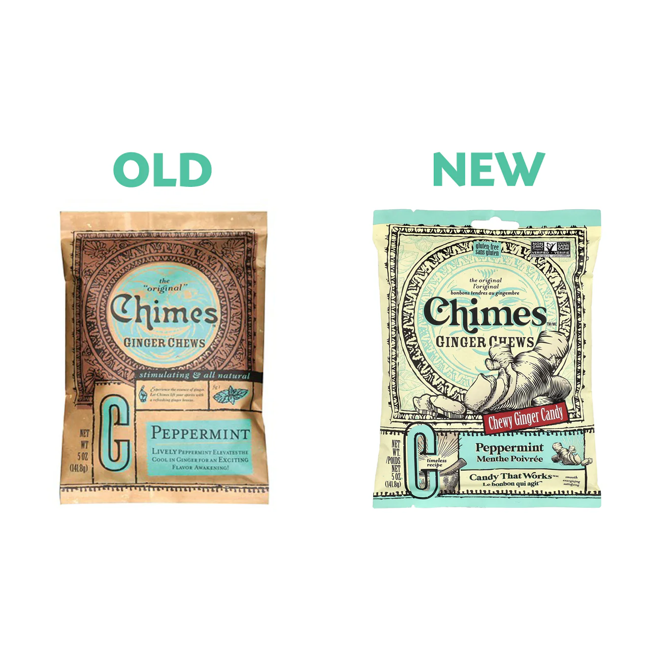 Chimes Ginger Chews - Peppermint | 141.8 g - Image 2