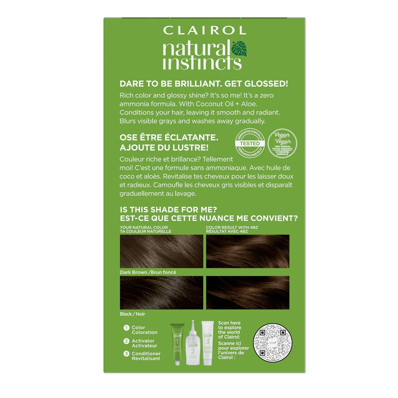 Clairol - Natural Instincts Semi-Permanent Hair Colour - 4BZ Dark Bronze Brown | 1 Application - Image 4
